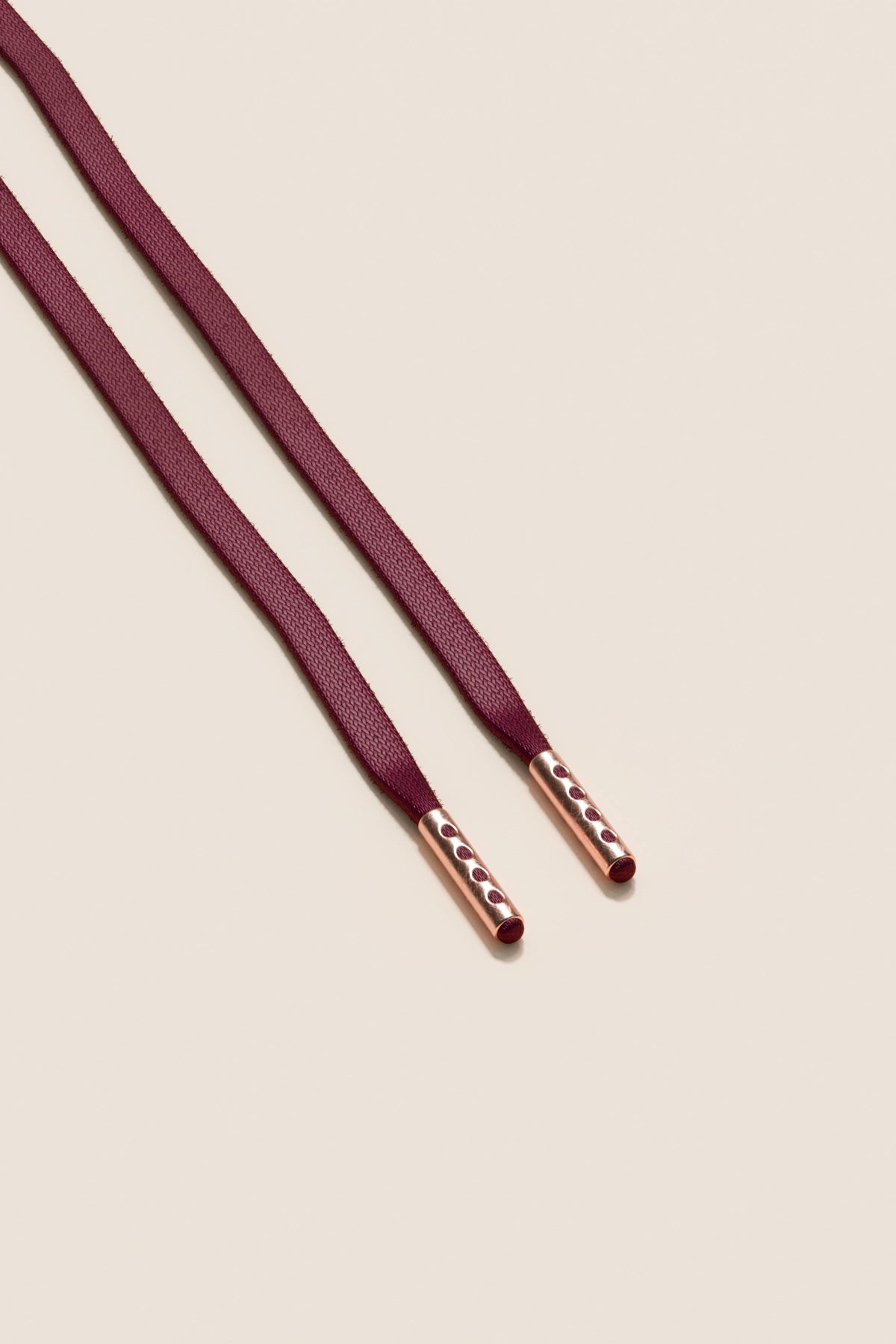 Senkels ボルドー 3mm フラットワックス靴ひも with Rose Gold Aglets