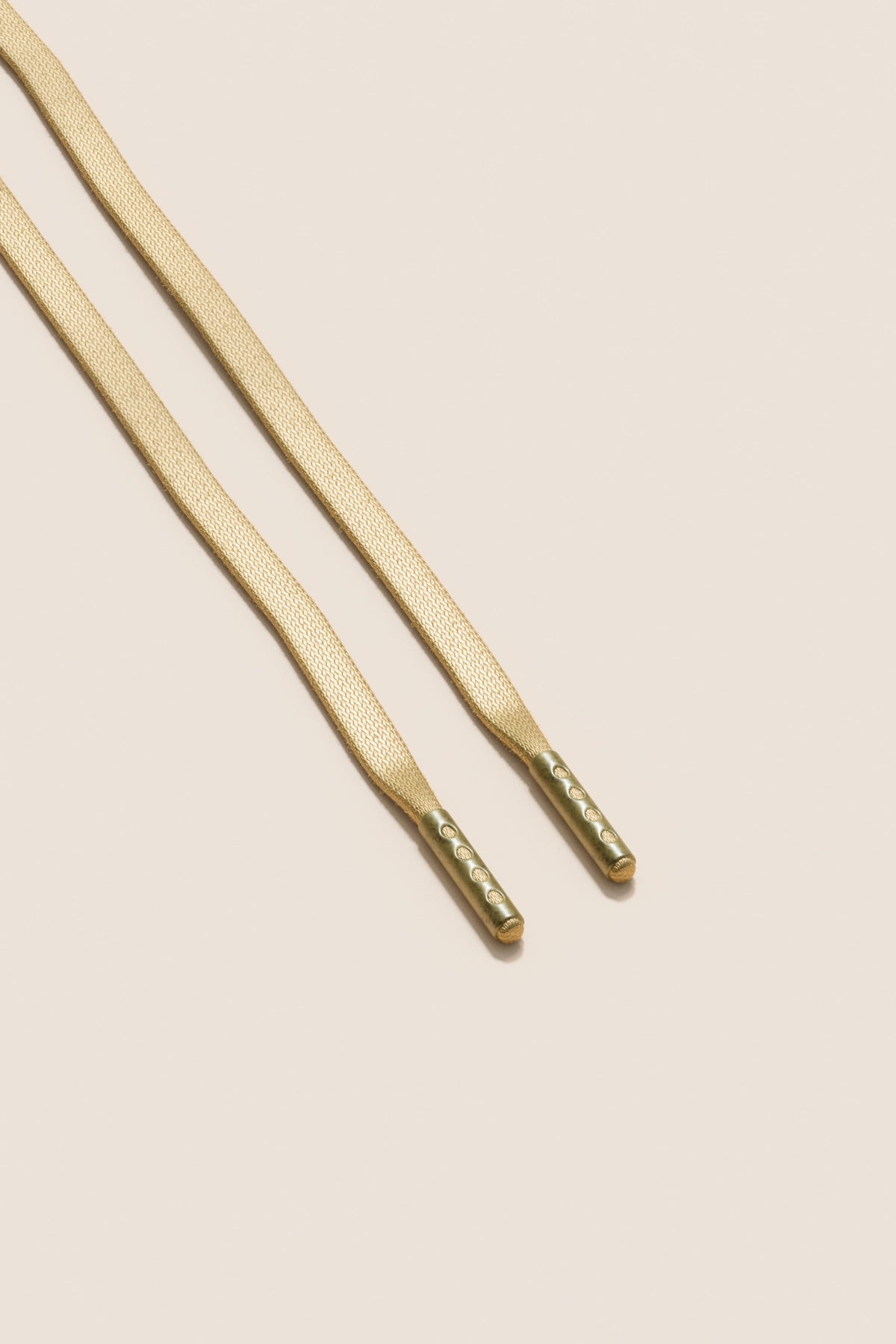 Senkels シャンパン 3mm フラットワックス靴ひも with Brass Aglets