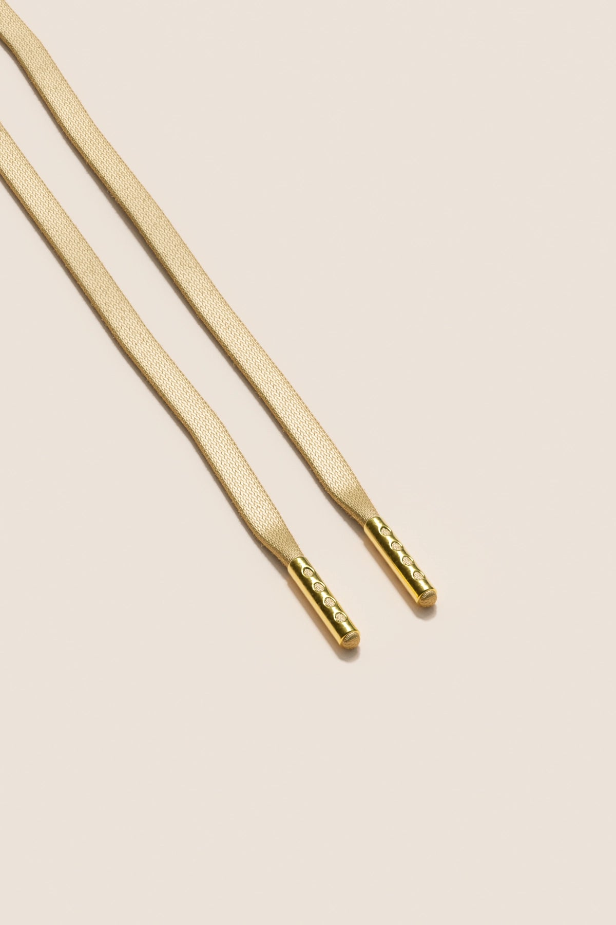 Senkels シャンパン 3mm フラットワックス靴ひも with Gold Aglets