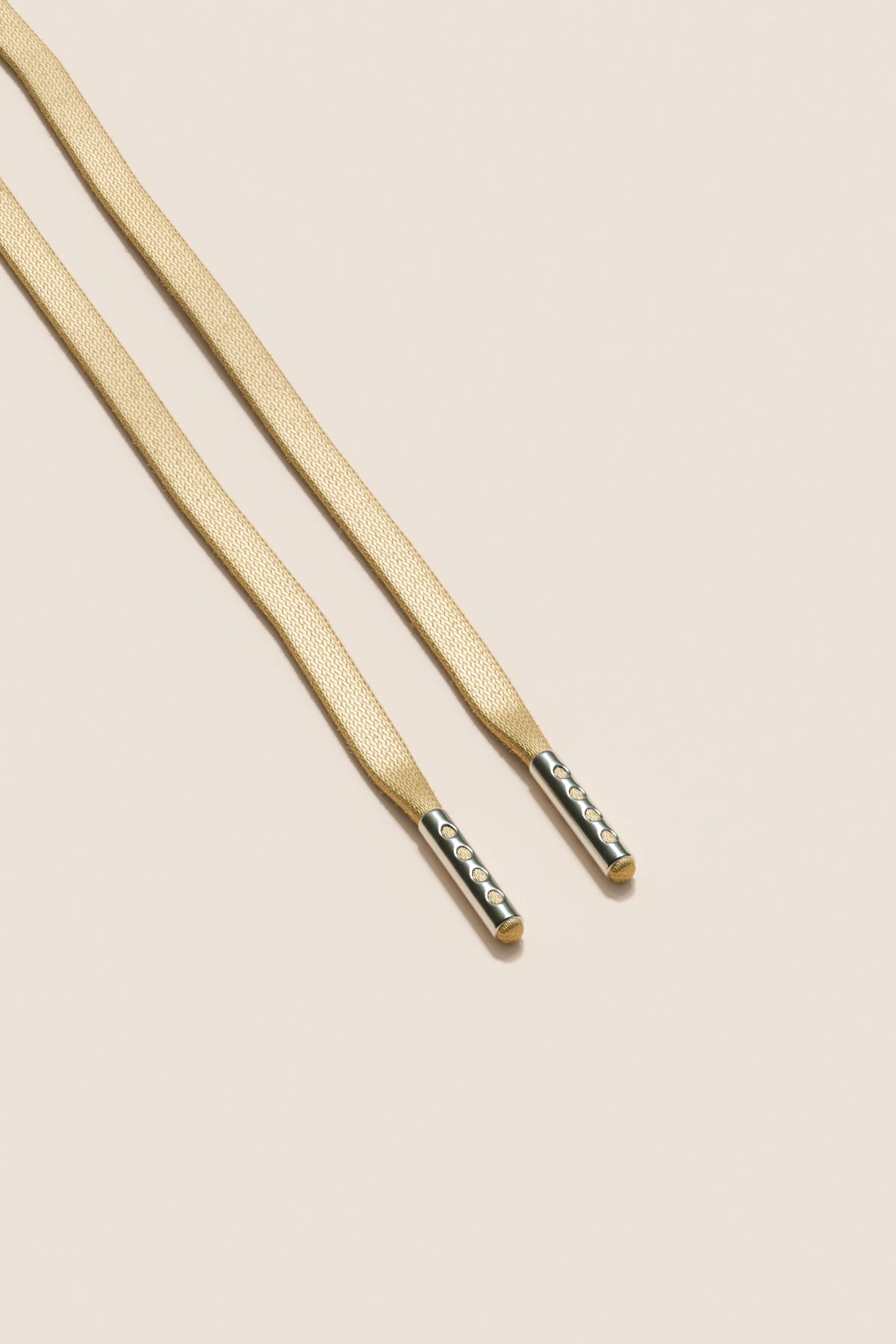 Senkels シャンパン 3mm フラットワックス靴ひも with Nickel Aglets