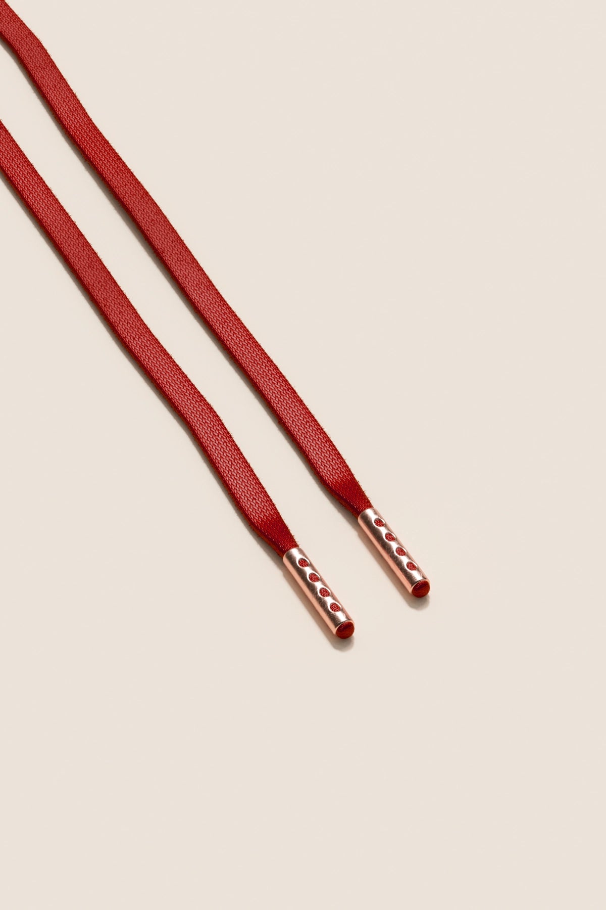 Senkels チェリー 3mm フラットワックス靴ひも with Rose Gold Aglets