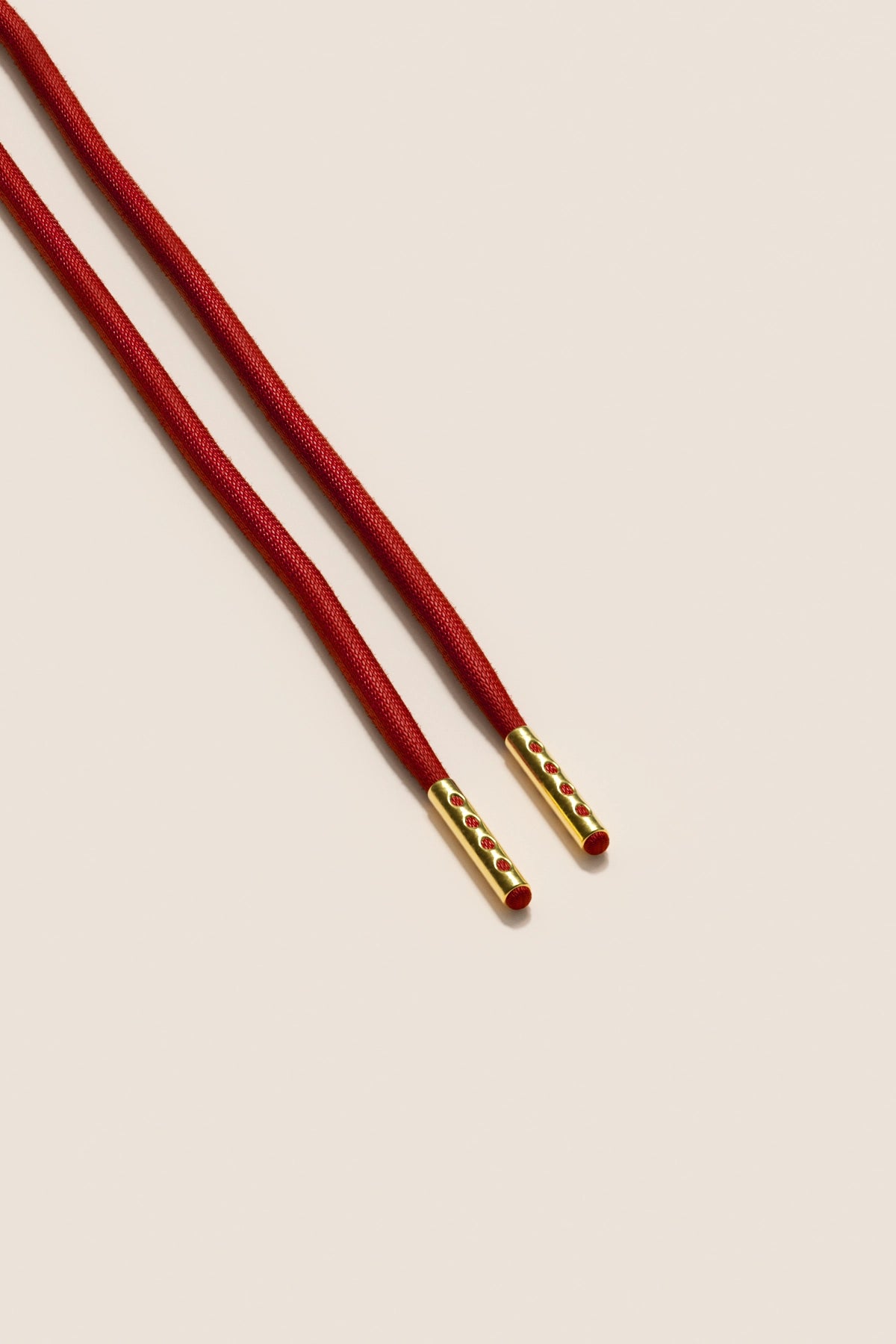 Senkels チェリー 4mm ラウンドワックス靴ひも ゴールドアグレット付き
