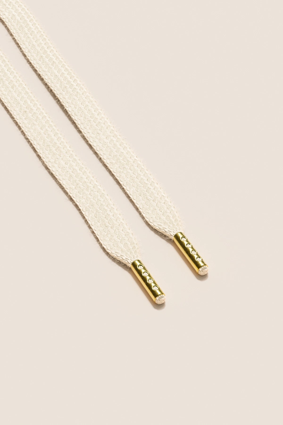 Senkels クリーム スニーカー靴ひも with Gold Aglets