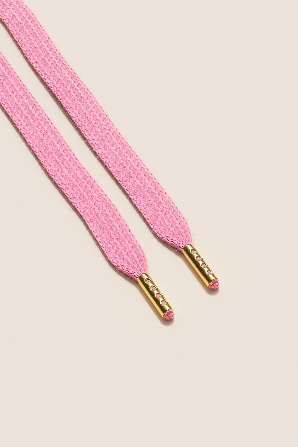 Senkels Flamingo ピンク スニーカー靴ひも with Gold Aglets