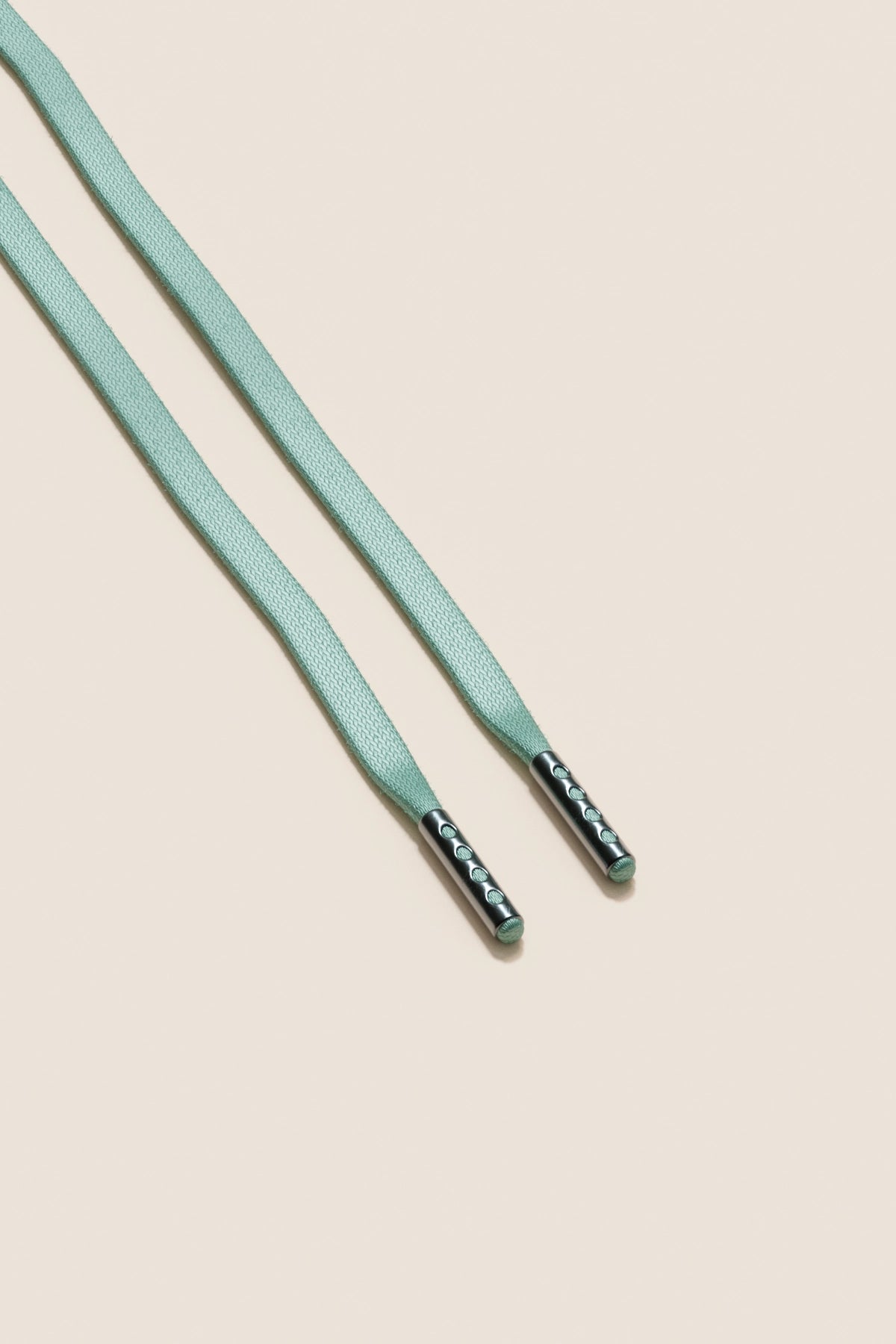 Senkels ミントグリーン 3mm フラットワックス靴ひも with ブラック Nickel Aglets