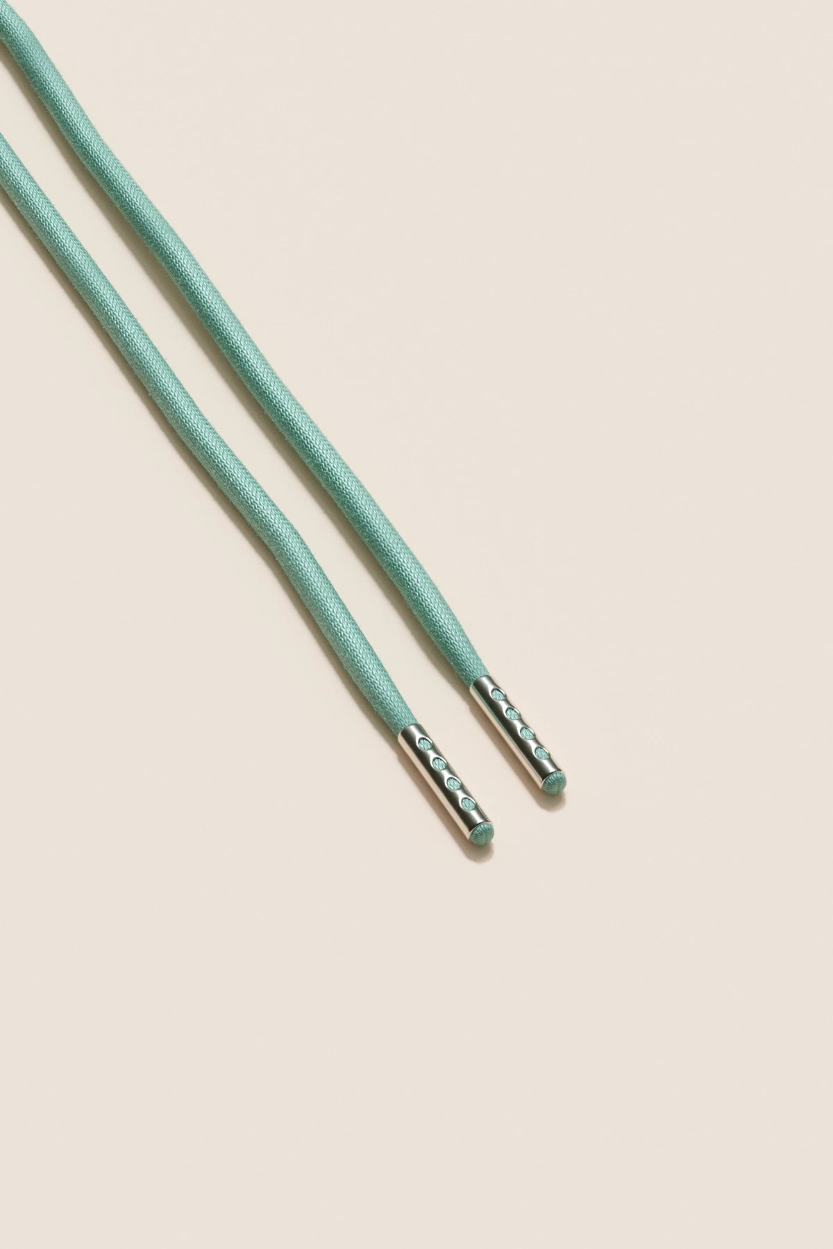 Senkels ミントグリーン 4mm ラウンドワックス靴ひも ニッケルアグレット付き