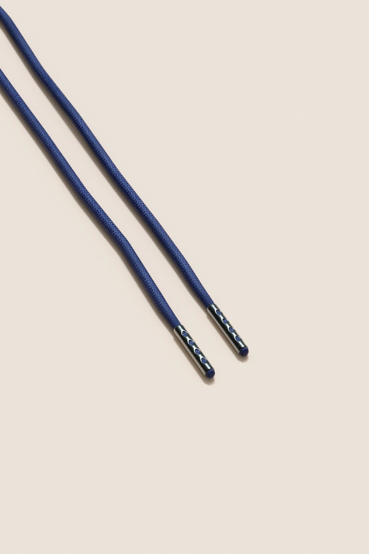 Senkels ネイビー 2.5mm ラウンドワックス靴ひも with ブラック Nickel Aglets
