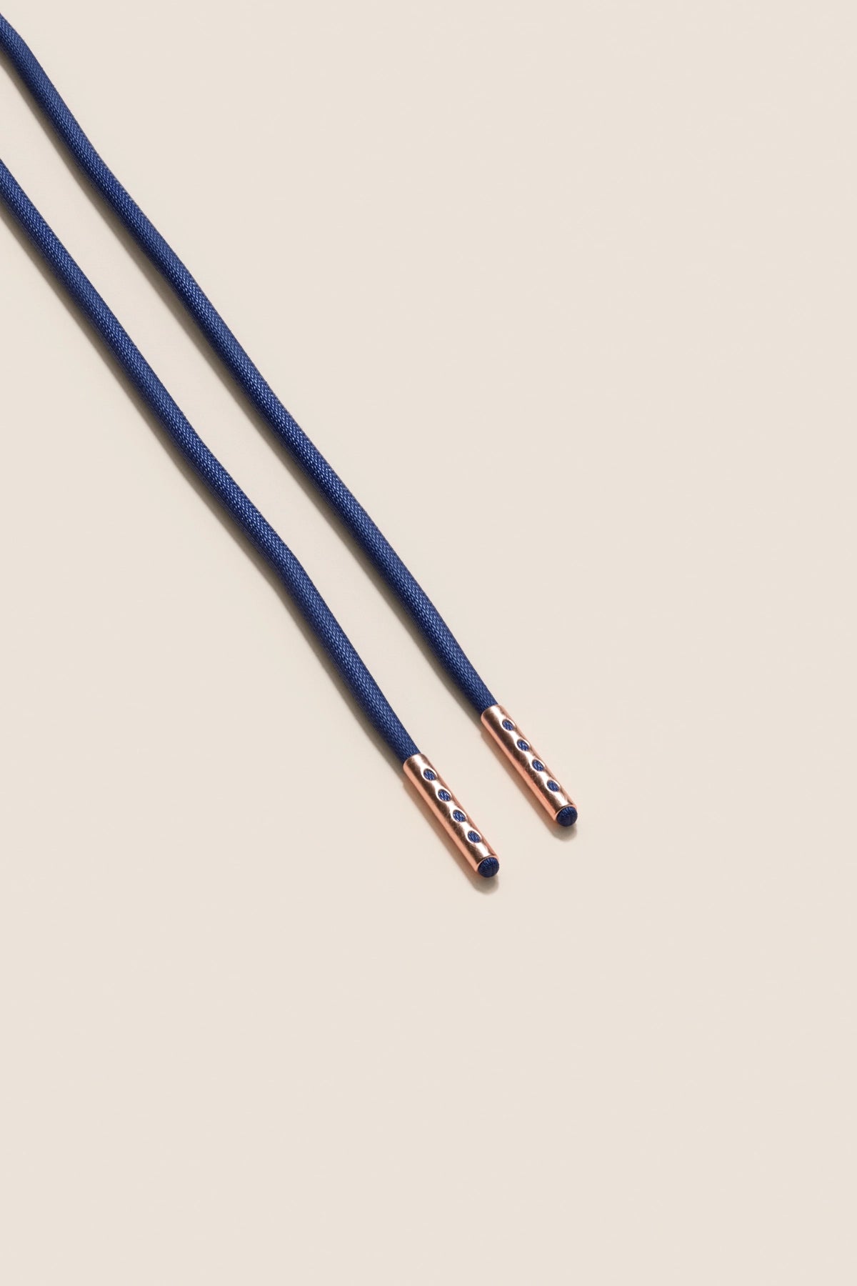Senkels ネイビー 2.5mm ラウンドワックス靴ひも with Rose Gold Aglets
