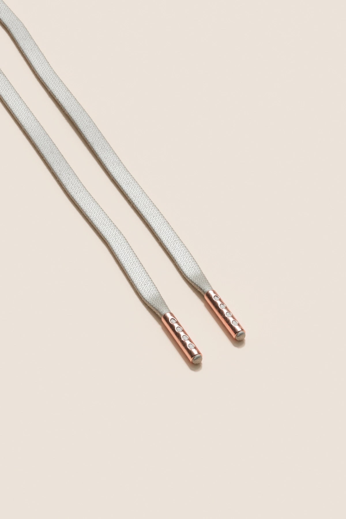 Senkels ニッケルグレー 3mm フラットワックス靴ひも with Rose Gold Aglets