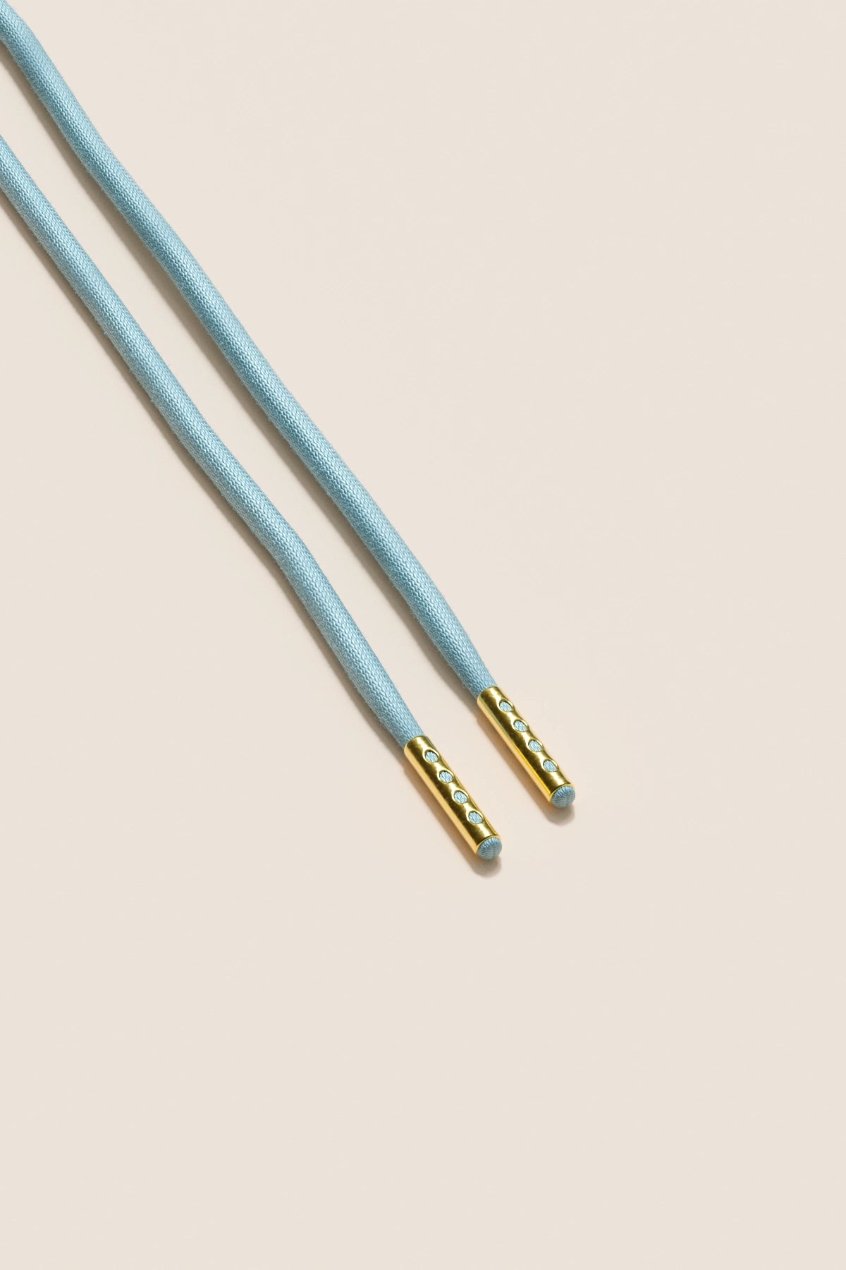 Senkels パステルブルー 4mm ラウンドワックス靴ひも with Gold Aglets