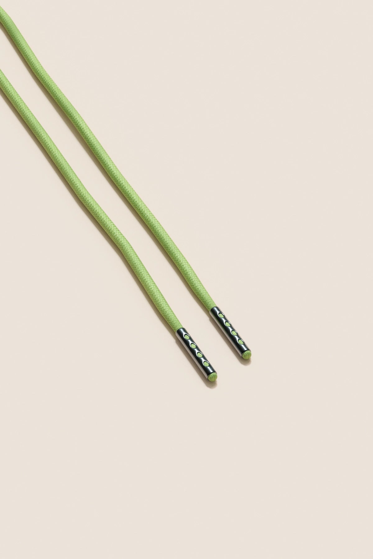 Senkels パステルグリーン 2.5mm ラウンドワックス靴ひも with ブラック Nickel Aglets