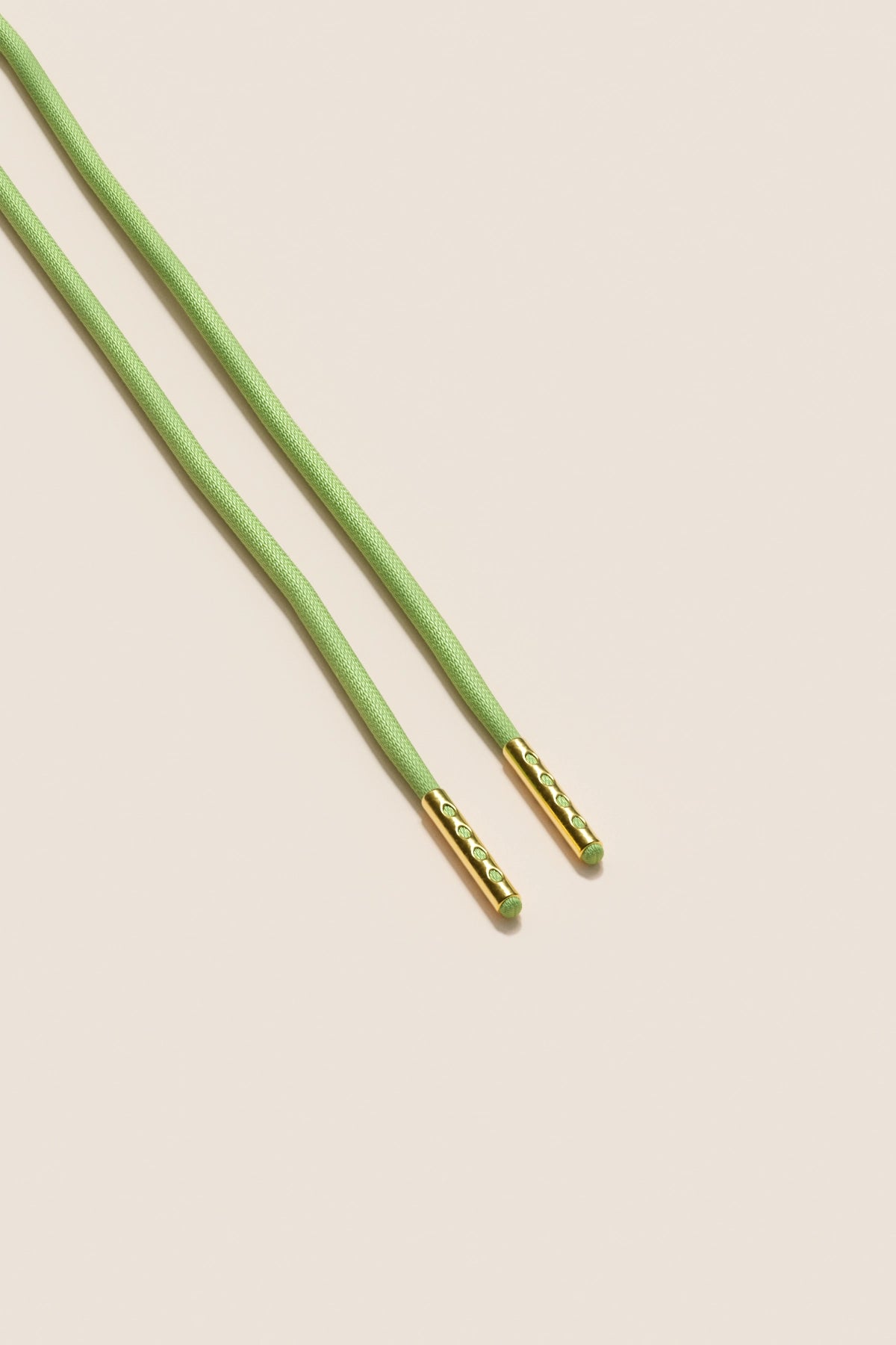 Senkels パステルグリーン 2.5mm ラウンドワックス靴ひも with Gold Aglets