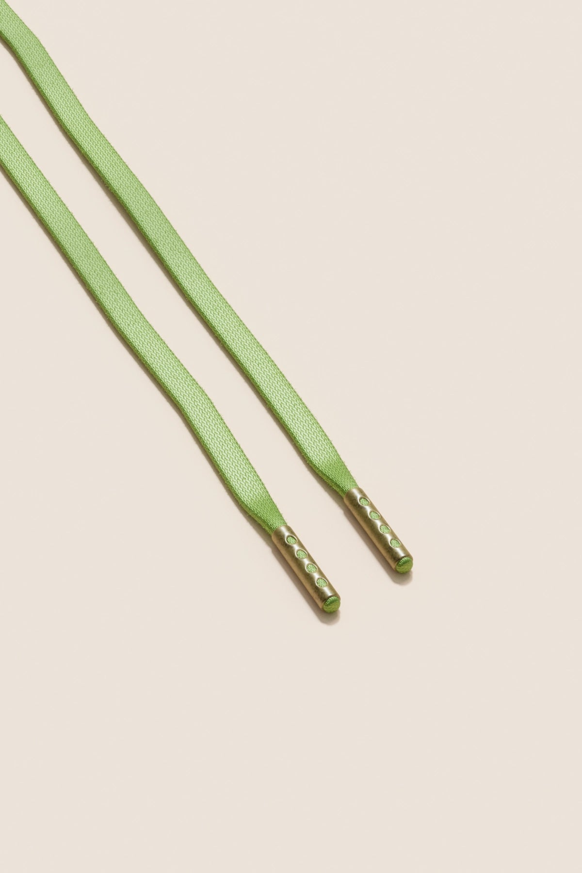 Senkels パステルグリーン 3mm フラットワックス靴ひも with Brass Aglets