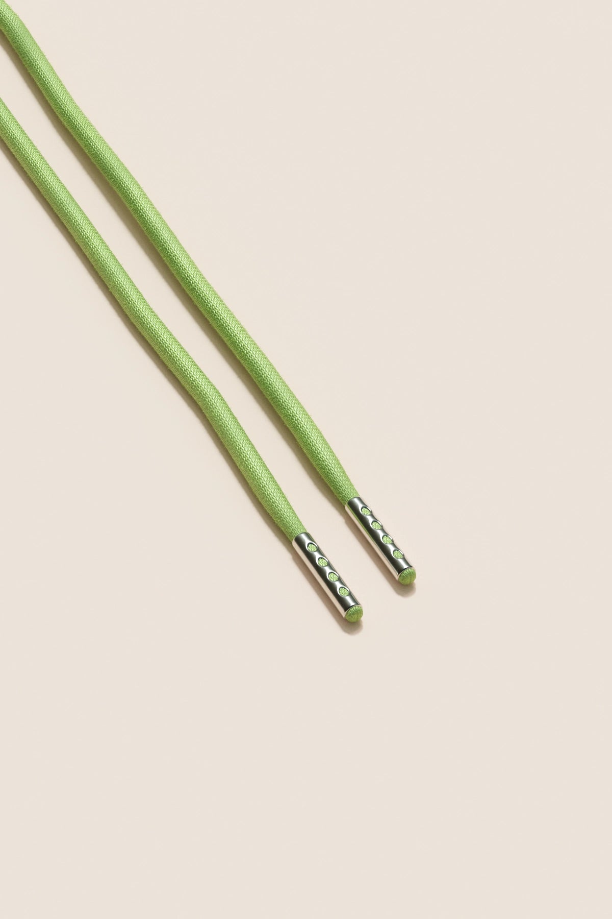 Senkels パステルグリーン 4mm ラウンドワックス靴ひも ニッケルアグレット付き