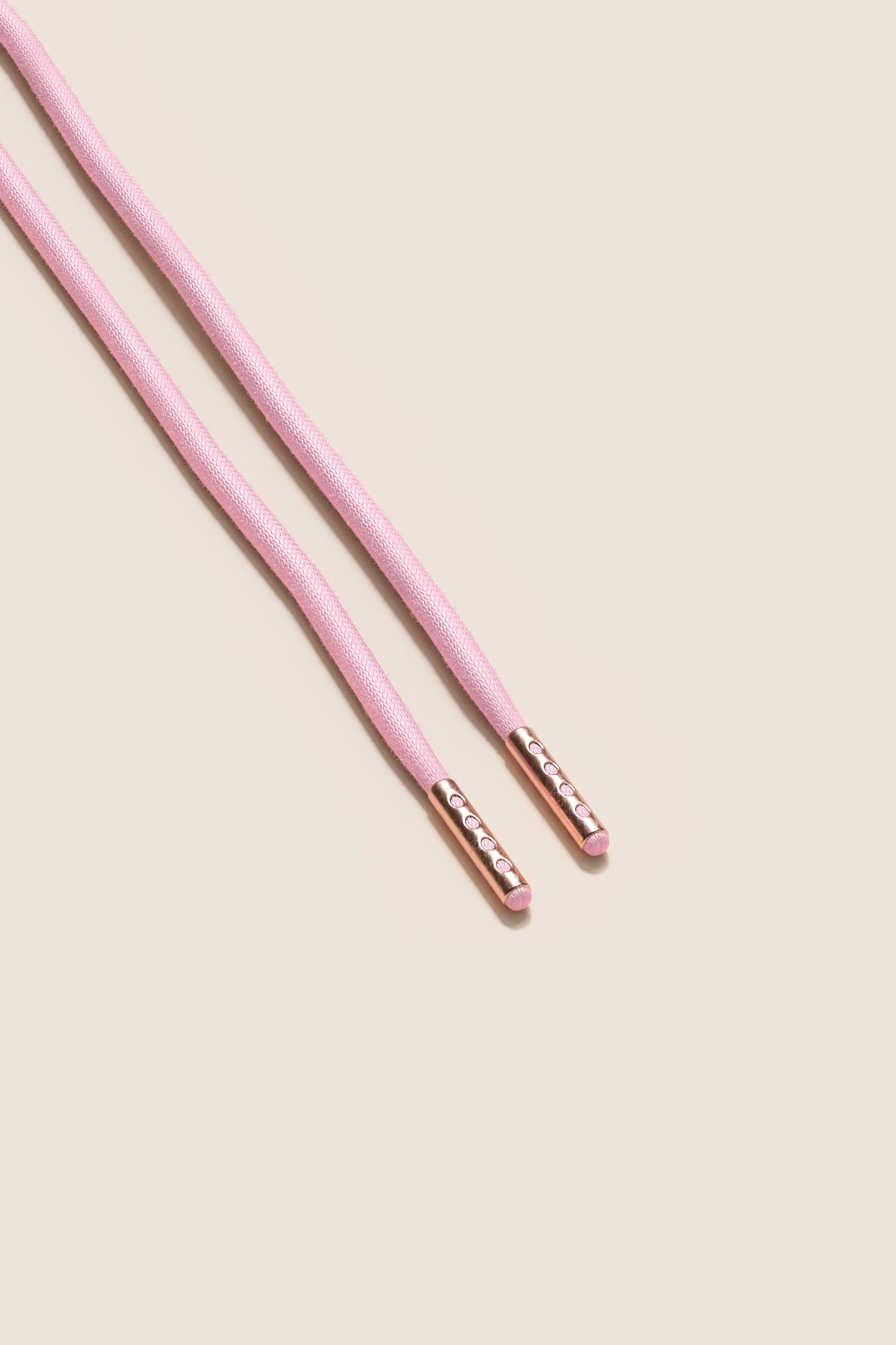 Senkels Pastel ピンク 4mm ラウンドワックス靴ひも with Rose Gold Aglets