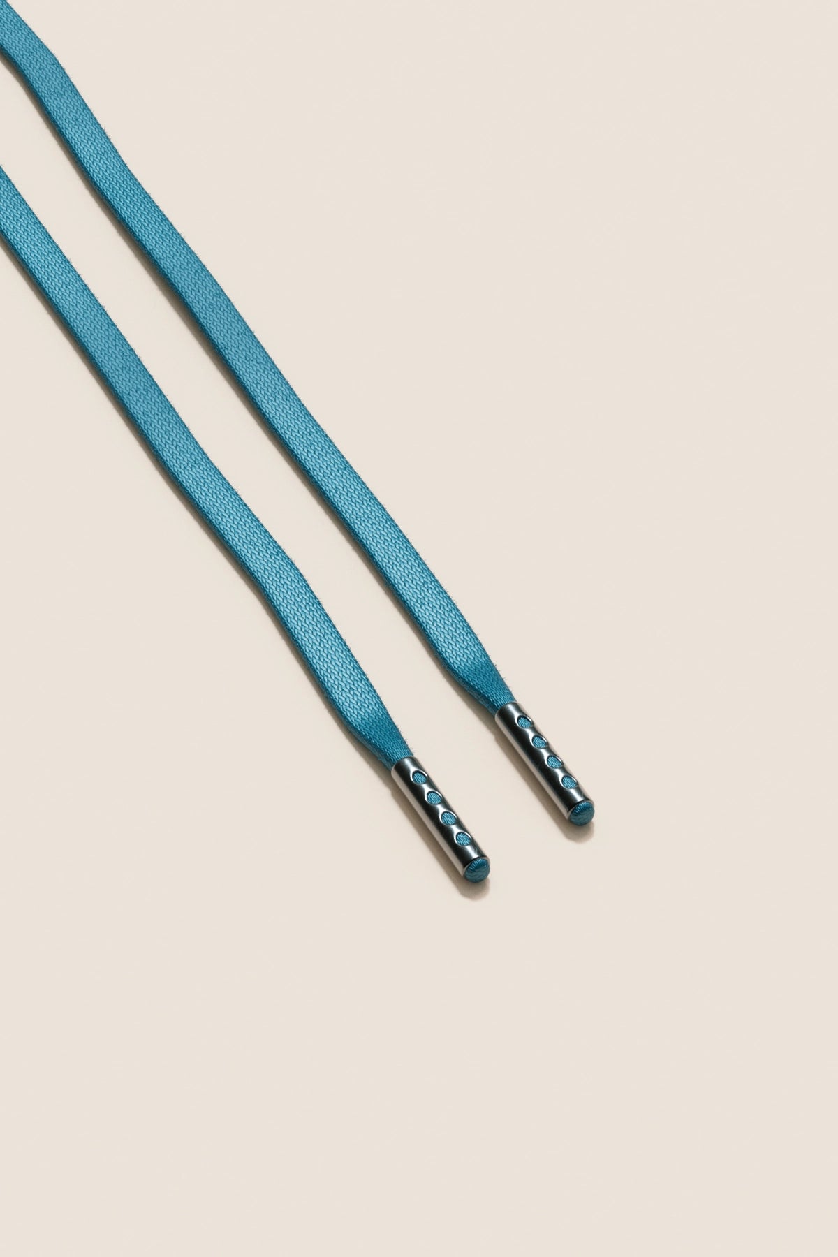 Senkels ペトロールブルー 3mm フラットワックス靴ひも with ブラック Nickel Aglets