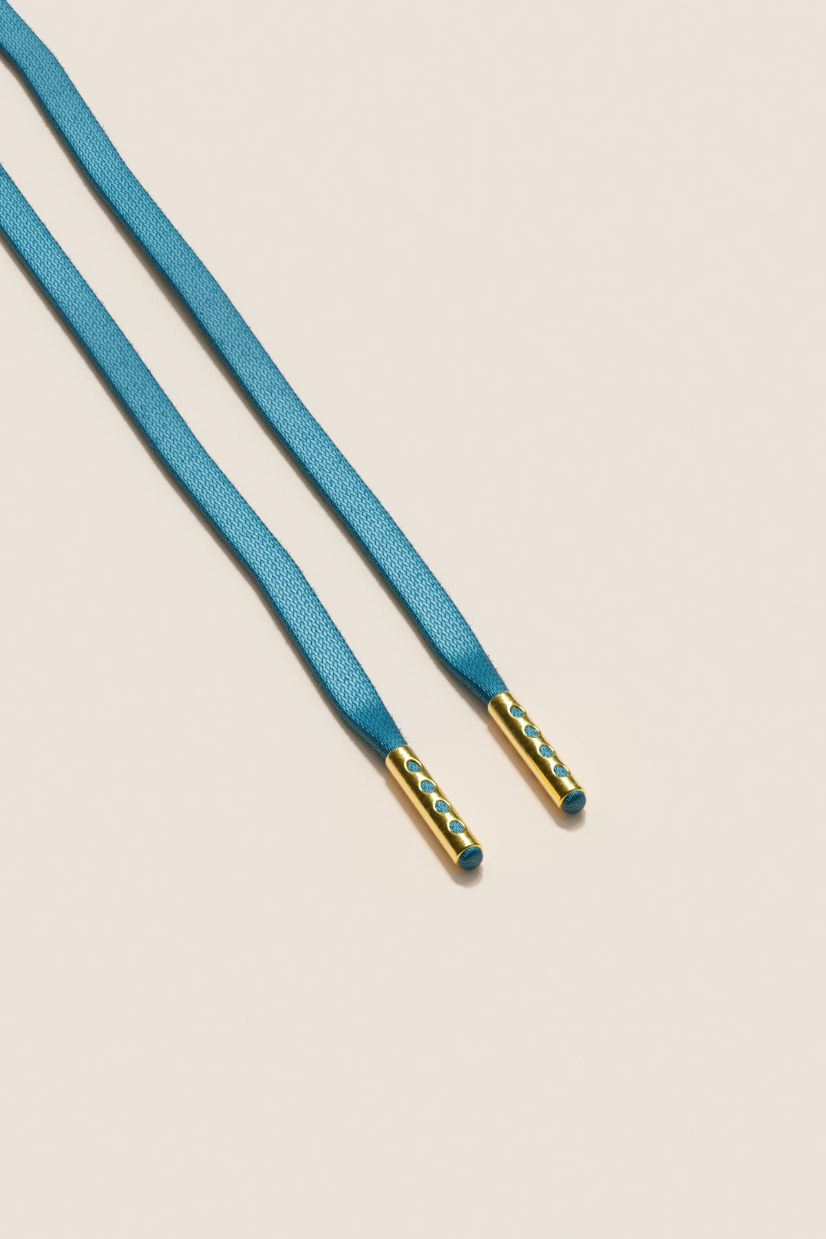 Senkels ペトロールブルー 3mm フラットワックス靴ひも with Gold Aglets