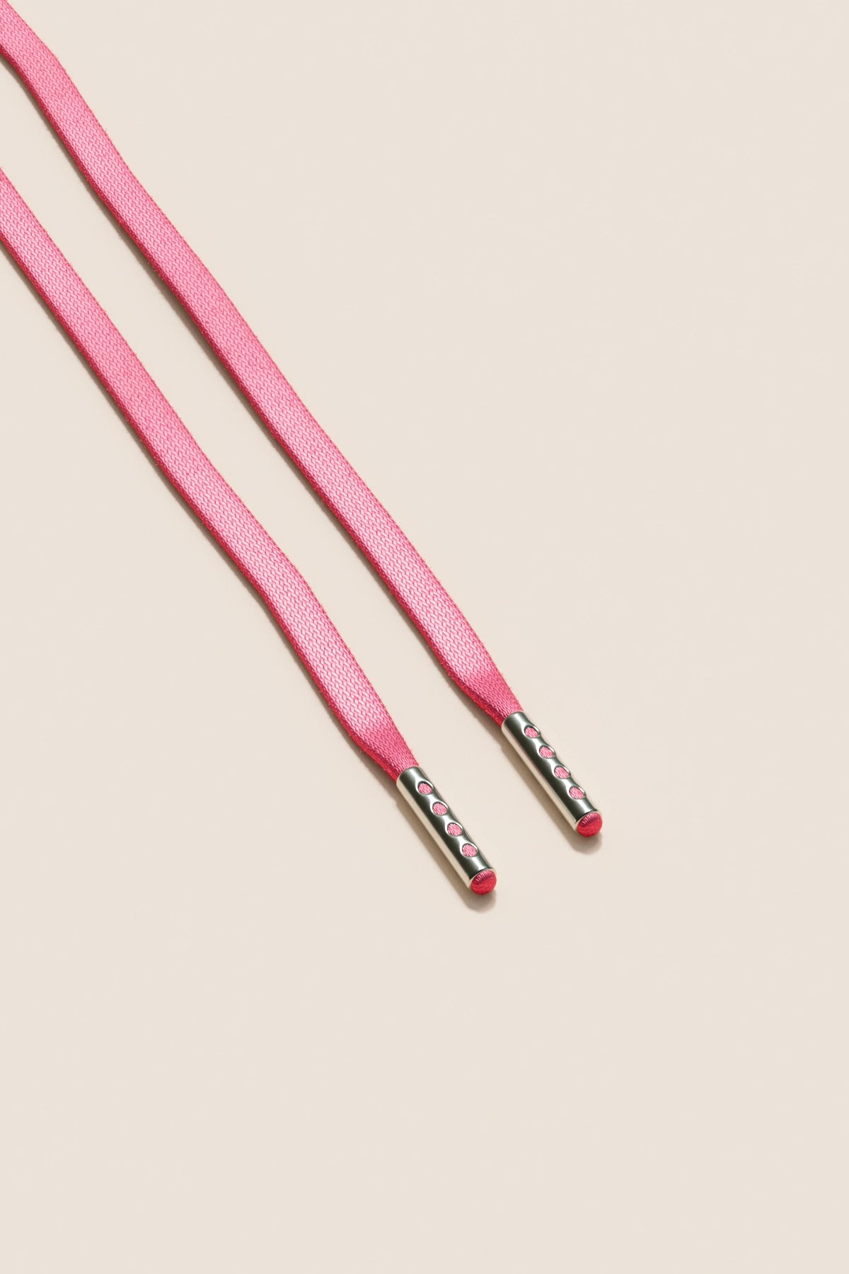 Senkels ピンク 3mm フラットワックス靴ひも with Nickel Aglets