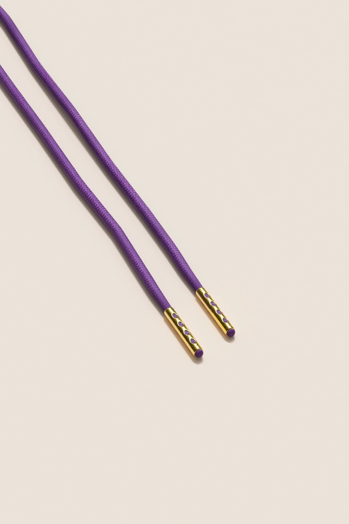 Senkels パープル 2.5mm ラウンドワックス靴ひも with Gold Aglets
