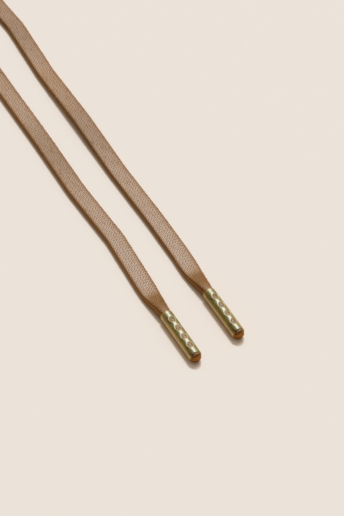 Senkels トープ 3mm フラットワックス靴ひも with Brass Aglets