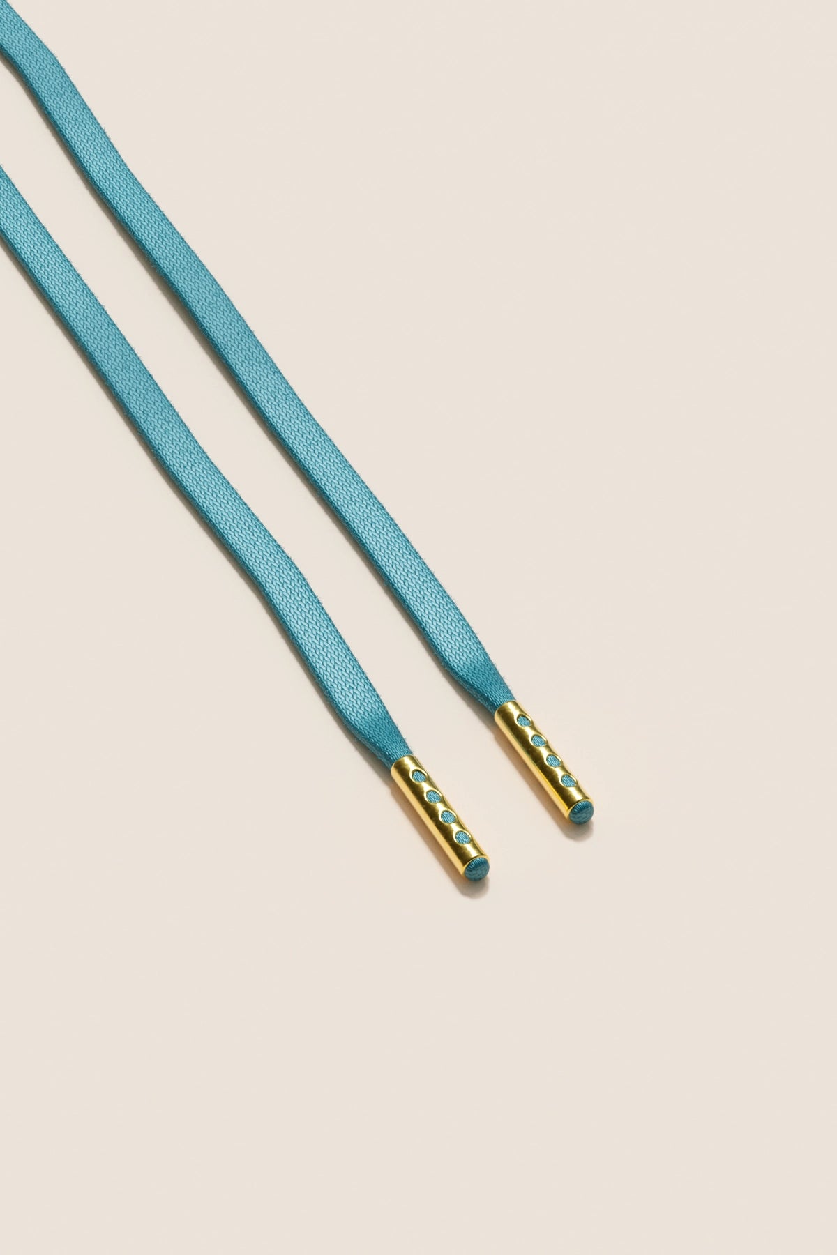 Senkels ターコイズ 3mm フラットワックス靴ひも with Gold Aglets