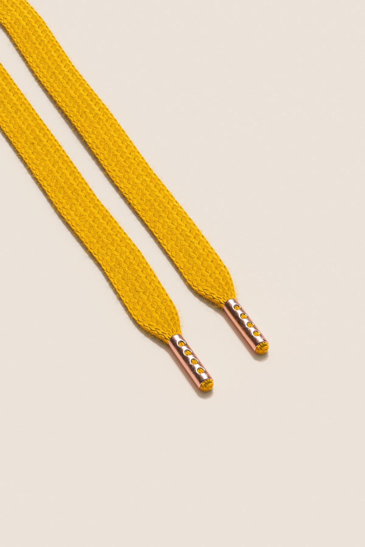 Senkels イエロー スニーカー靴ひも with Rose Gold Aglets
