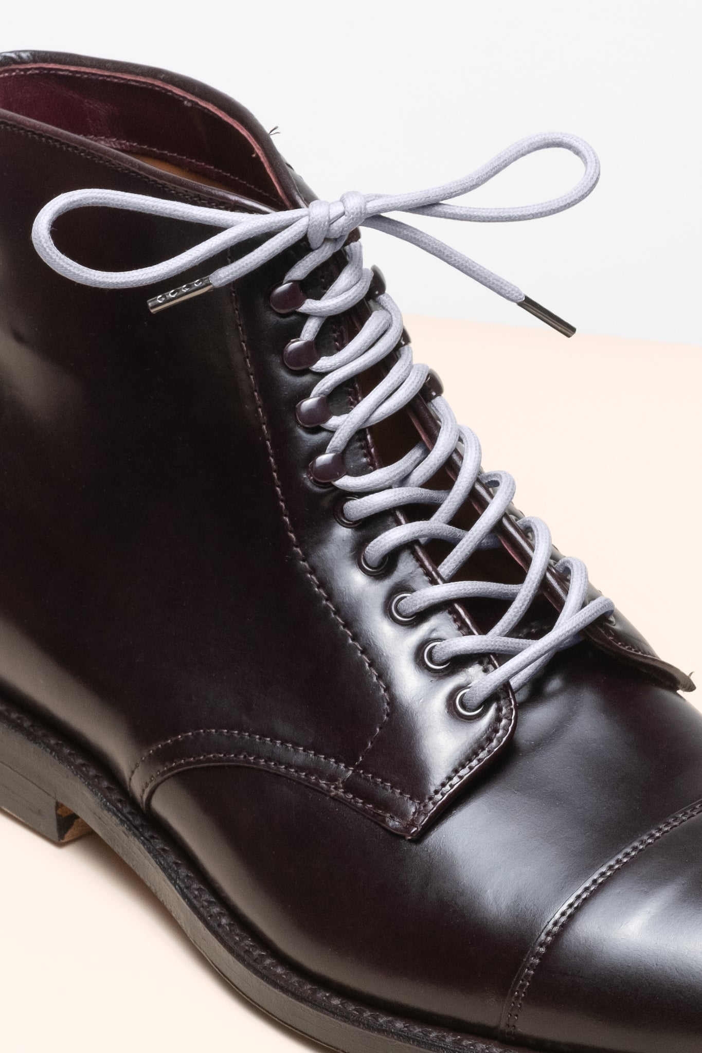 アルミニウムグレー - 4mm round waxed shoelaces for boots and shoes made from 100% organic cotton - Senkels