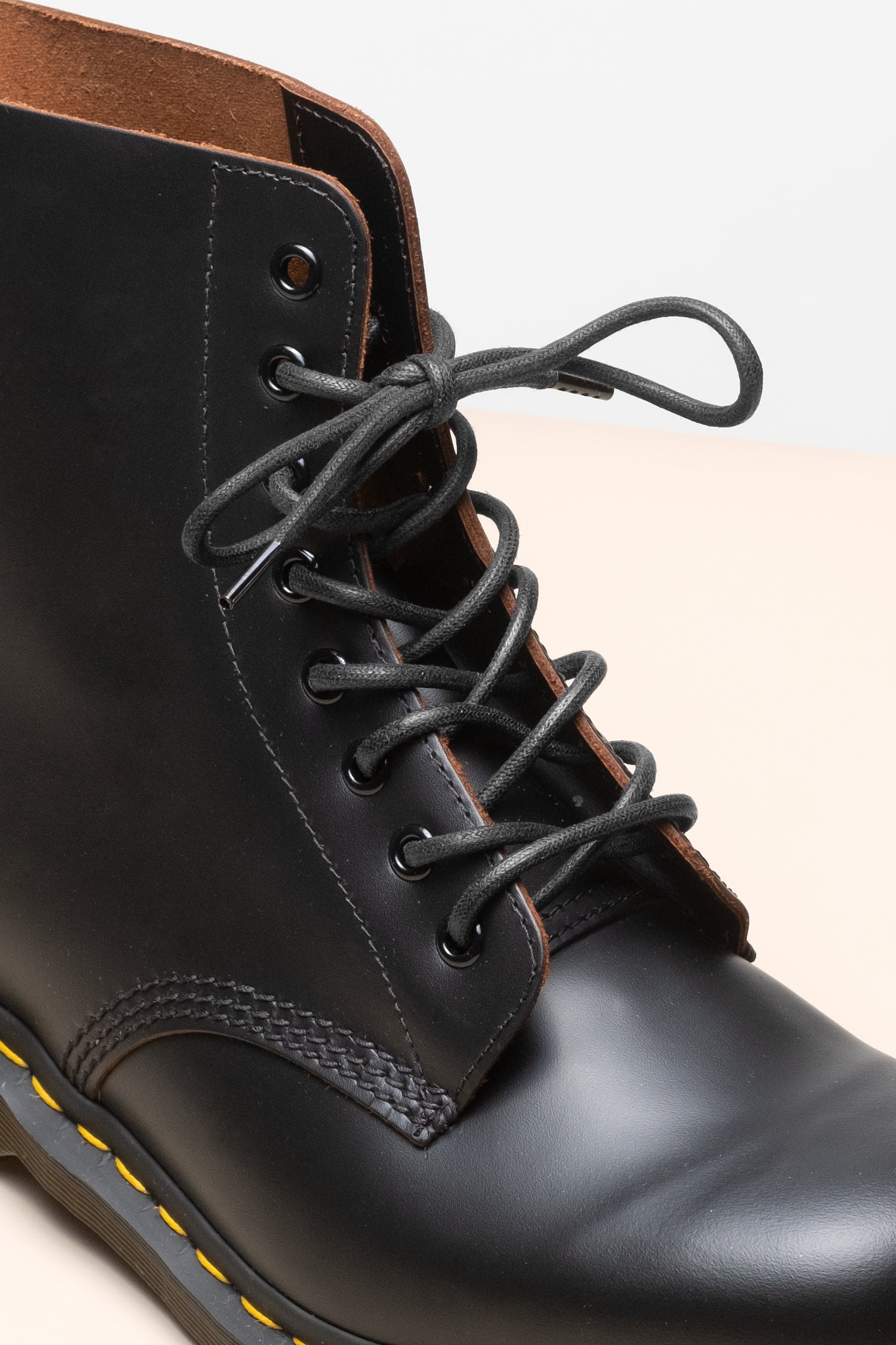 ブラック - 4mm ラウンドワックス靴ひも