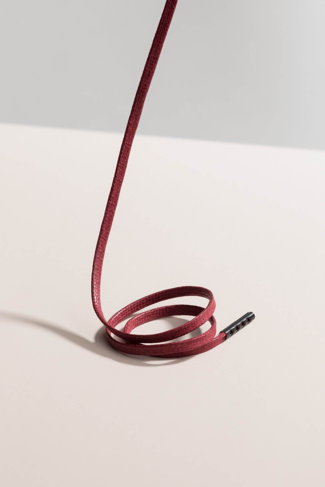 ボルドー - 3mm フラットワックス靴ひも