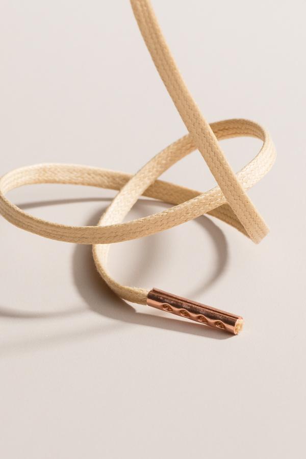 シャンパン - 3mm フラットワックス靴ひも