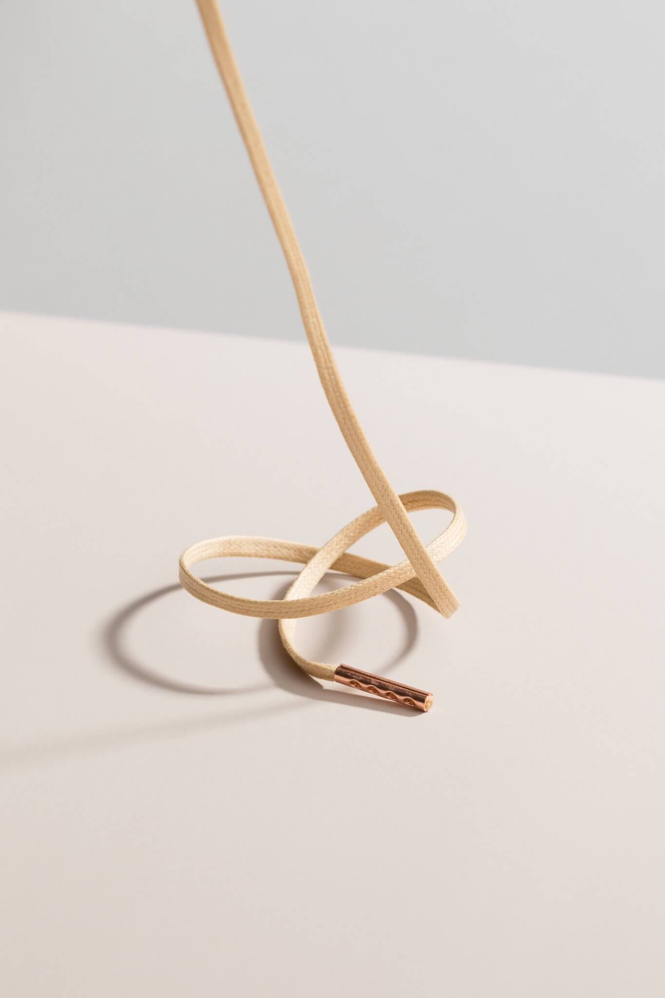 シャンパン - 3mm フラットワックス靴ひも