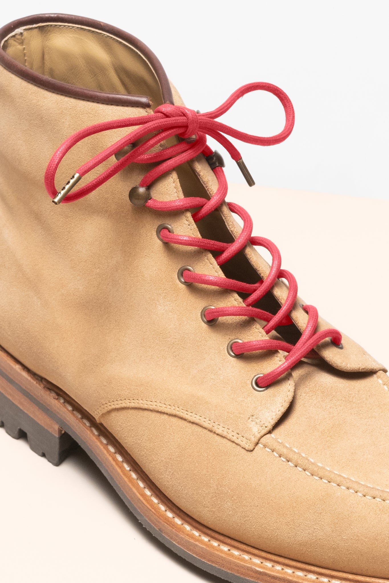 チェリー - 4mm round waxed shoelaces for boots and shoes made from 100% organic cotton - Senkels