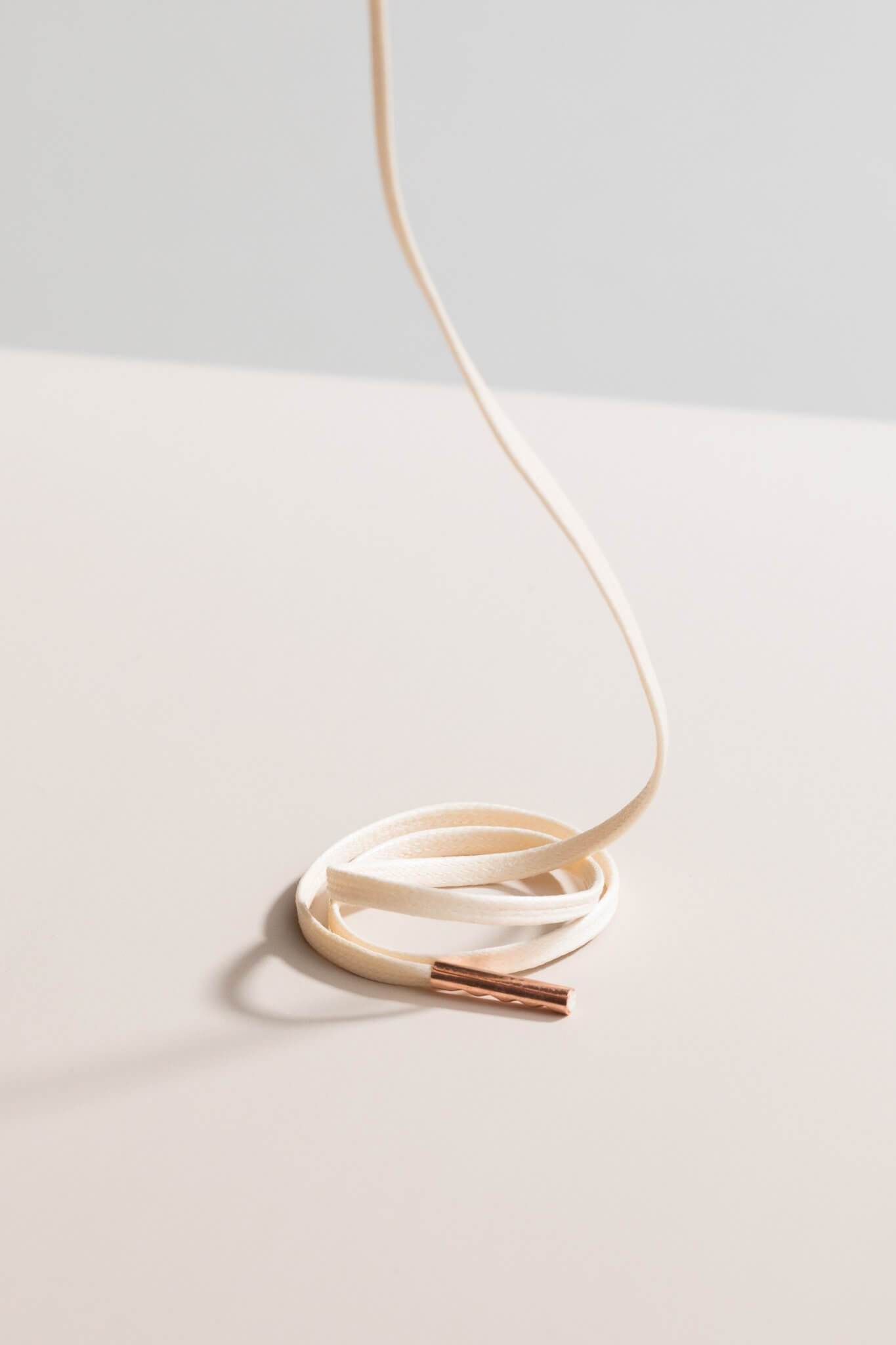 クリーム - 3mm フラットワックス靴ひも