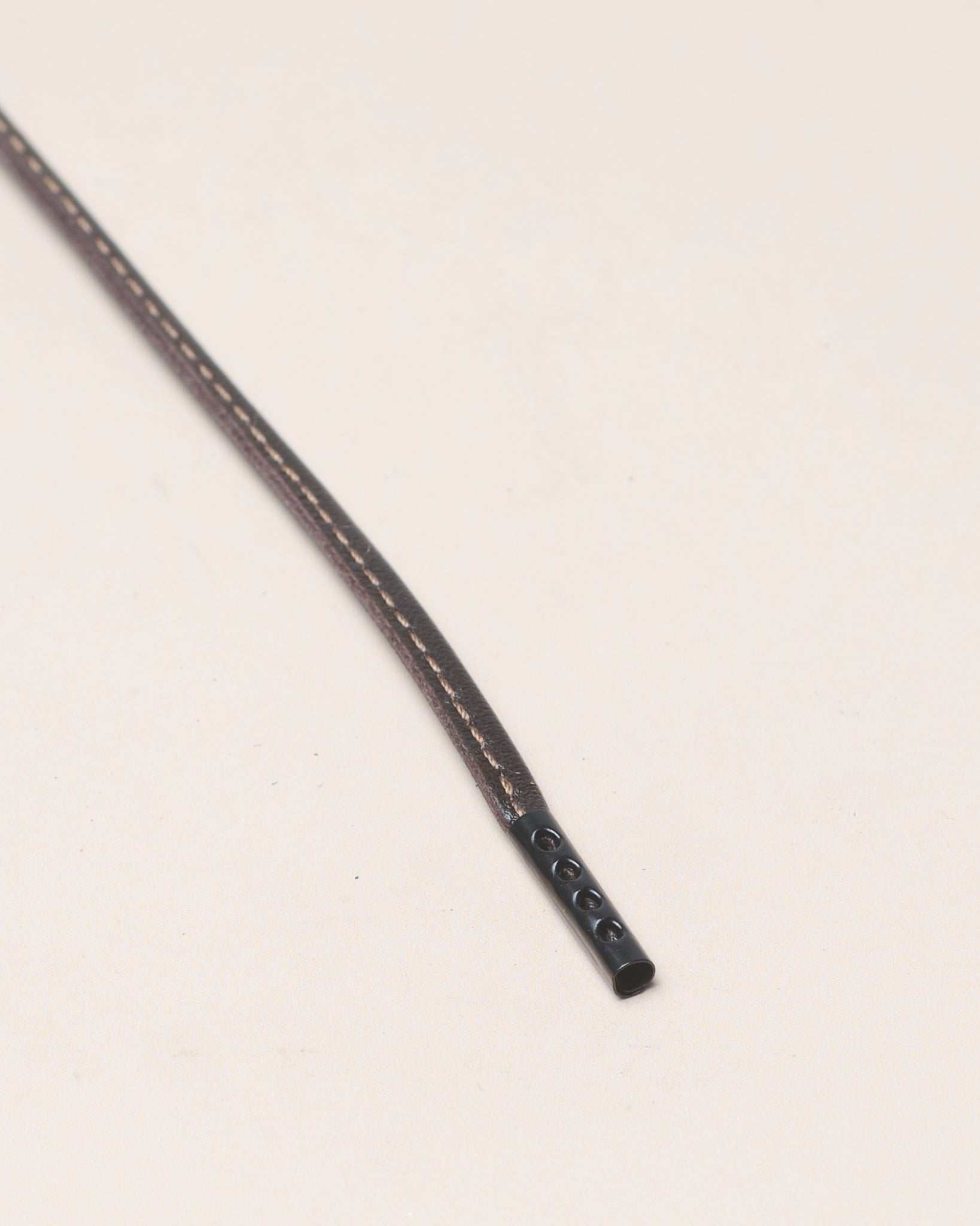 ダークブラウン - 4mm Stitched Leather 靴ひも