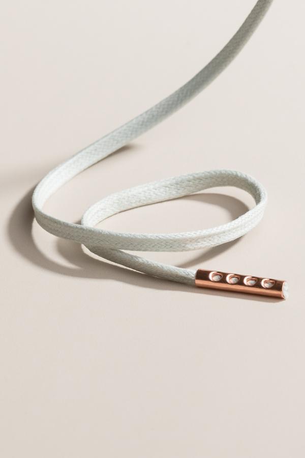 ライトグレー - 3mm フラットワックス靴ひも