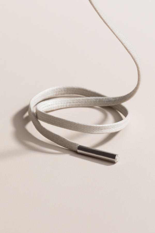 ニッケルグレー - 3mm フラットワックス靴ひも