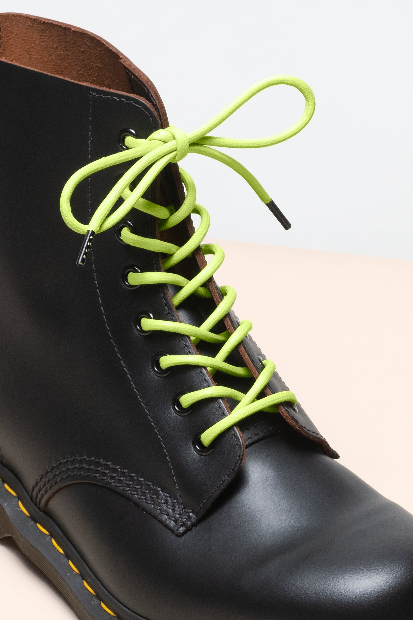 パステルグリーン- 4mm round waxed shoelaces for boots and shoes made from 100% organic cotton - Senkels