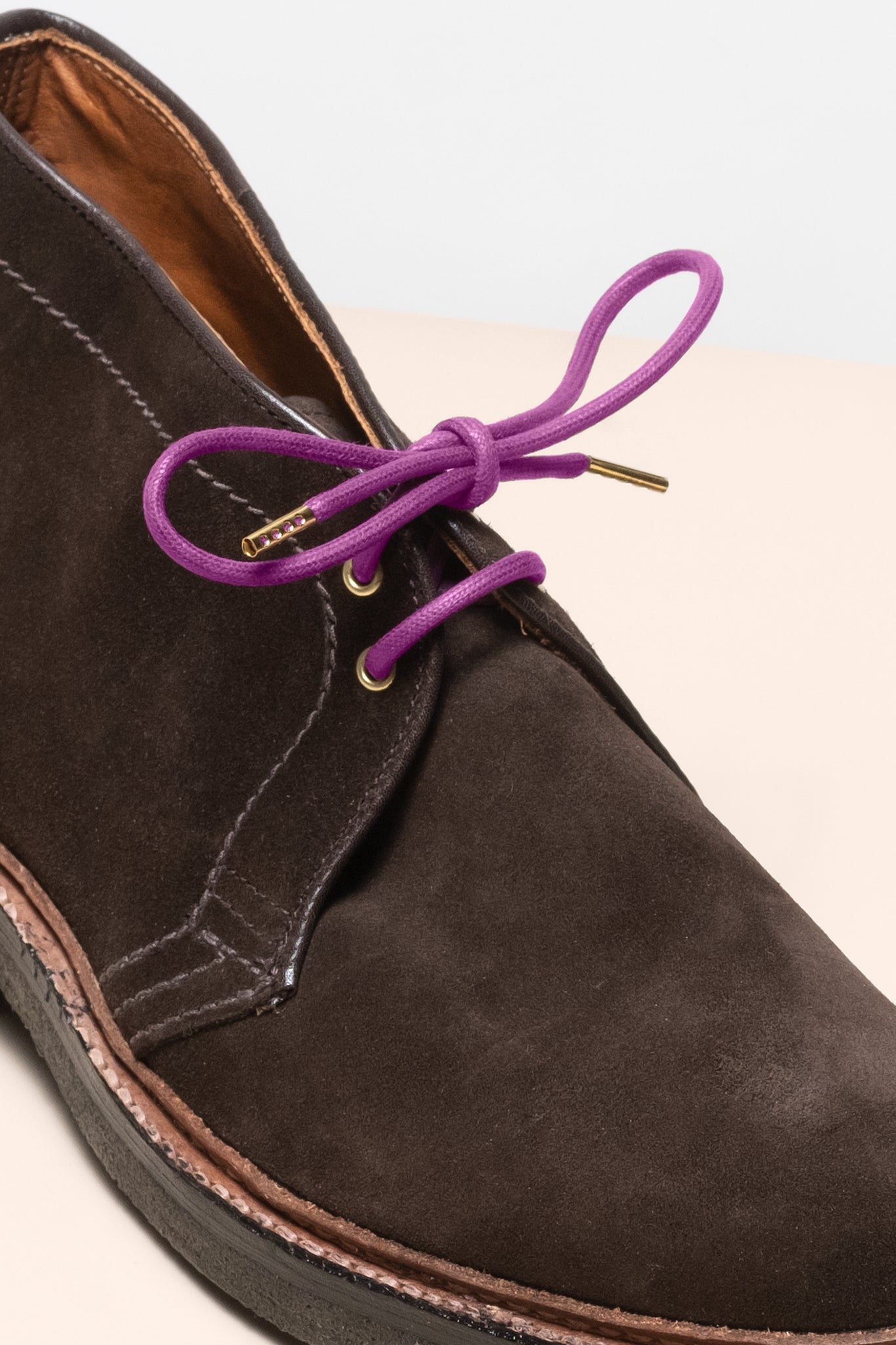 プラム - 4mm round waxed shoelaces for boots and shoes made from 100% organic cotton - Senkels