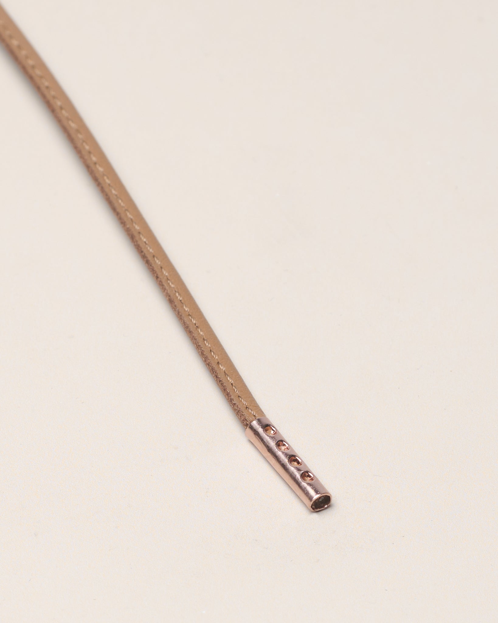 サドルブラウン - 4mm Stitched Leather 靴ひも