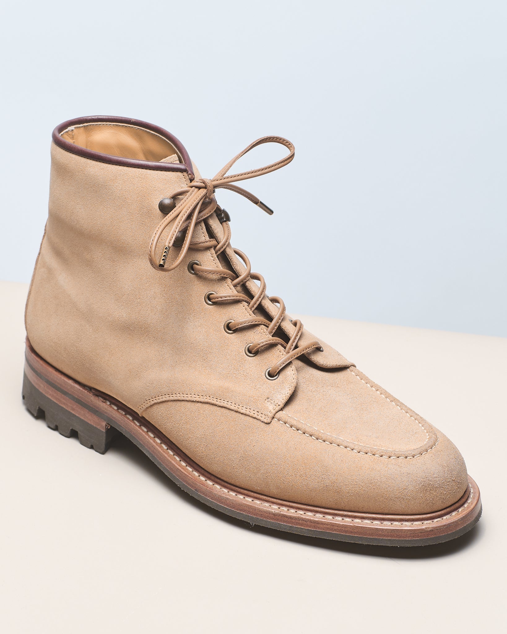 サドルブラウン - 4mm Stitched Leather 靴ひも