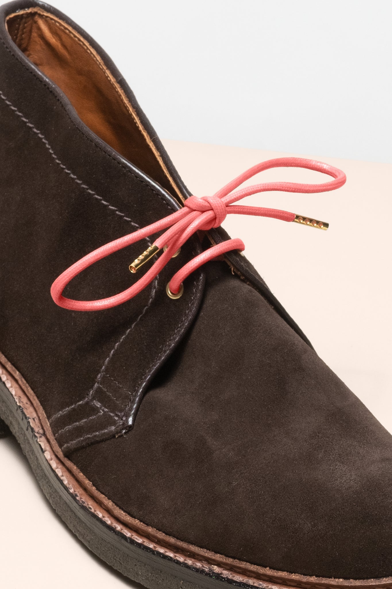サーモン - 4mm round waxed shoelaces for boots and shoes made from 100% organic cotton - Senkels