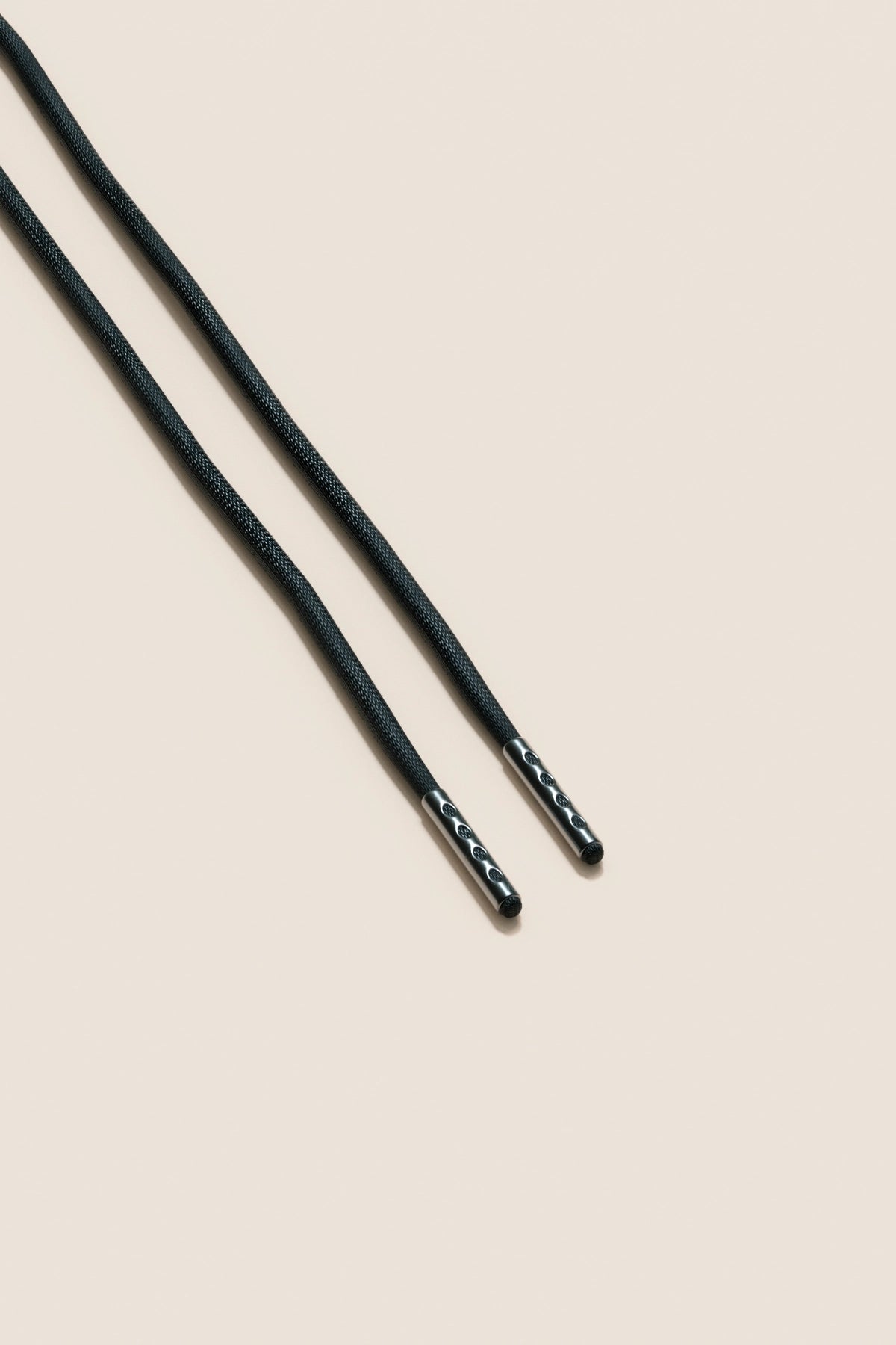 Senkels ブラック 2.5mm ラウンドワックス靴ひも with ブラック Nickel Aglets