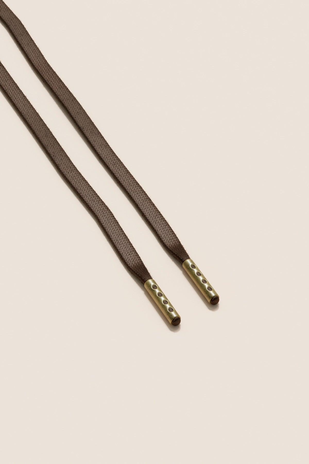 Senkels チョコレートブラウン 3mm フラットワックス靴ひも with Brass Aglets