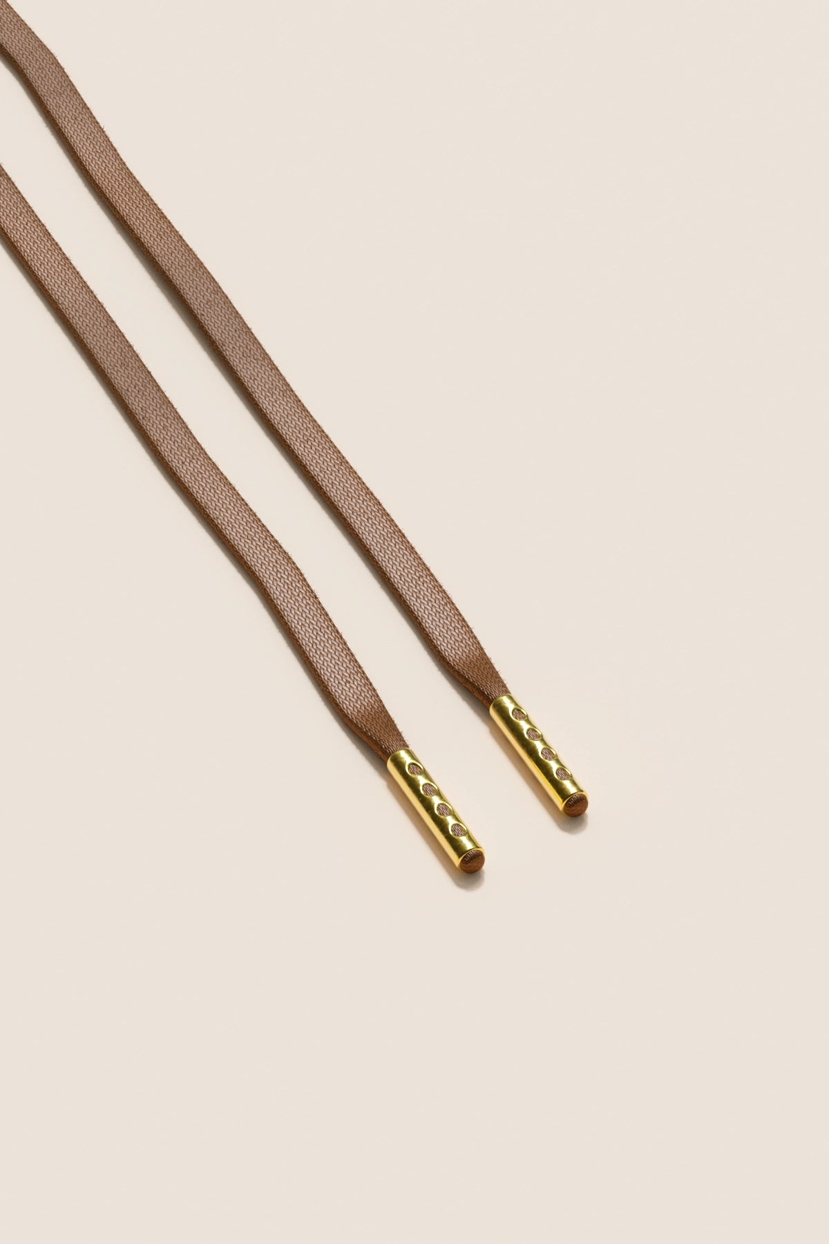 Senkels コーヒーブラウン 3mm フラットワックス靴ひも with Gold Aglets