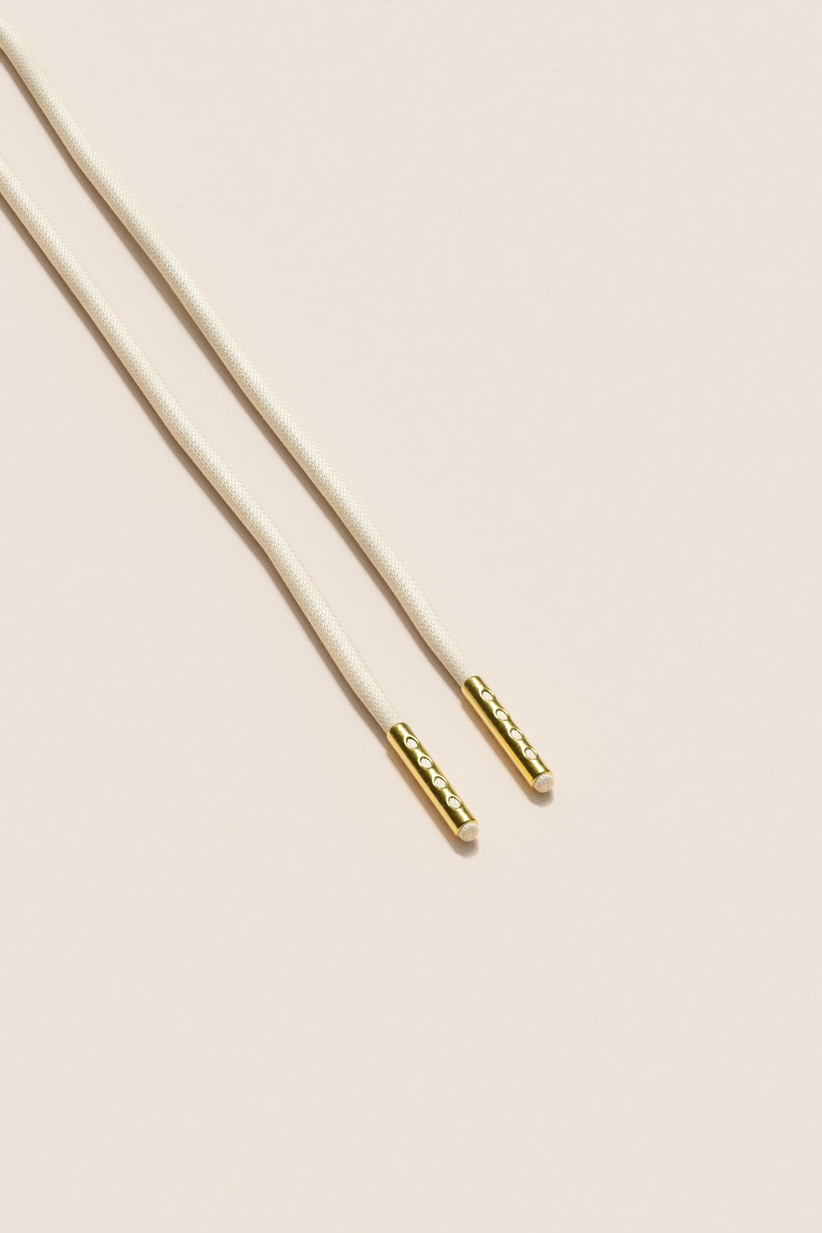 Senkels クリーム 2.5mm ラウンドワックス靴ひも with Gold Aglets