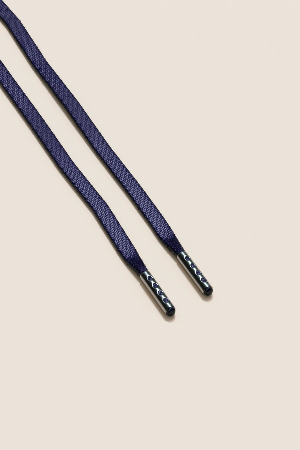 Senkels ダークブルー 3mm フラットワックス靴ひも with ブラック Nickel Aglets