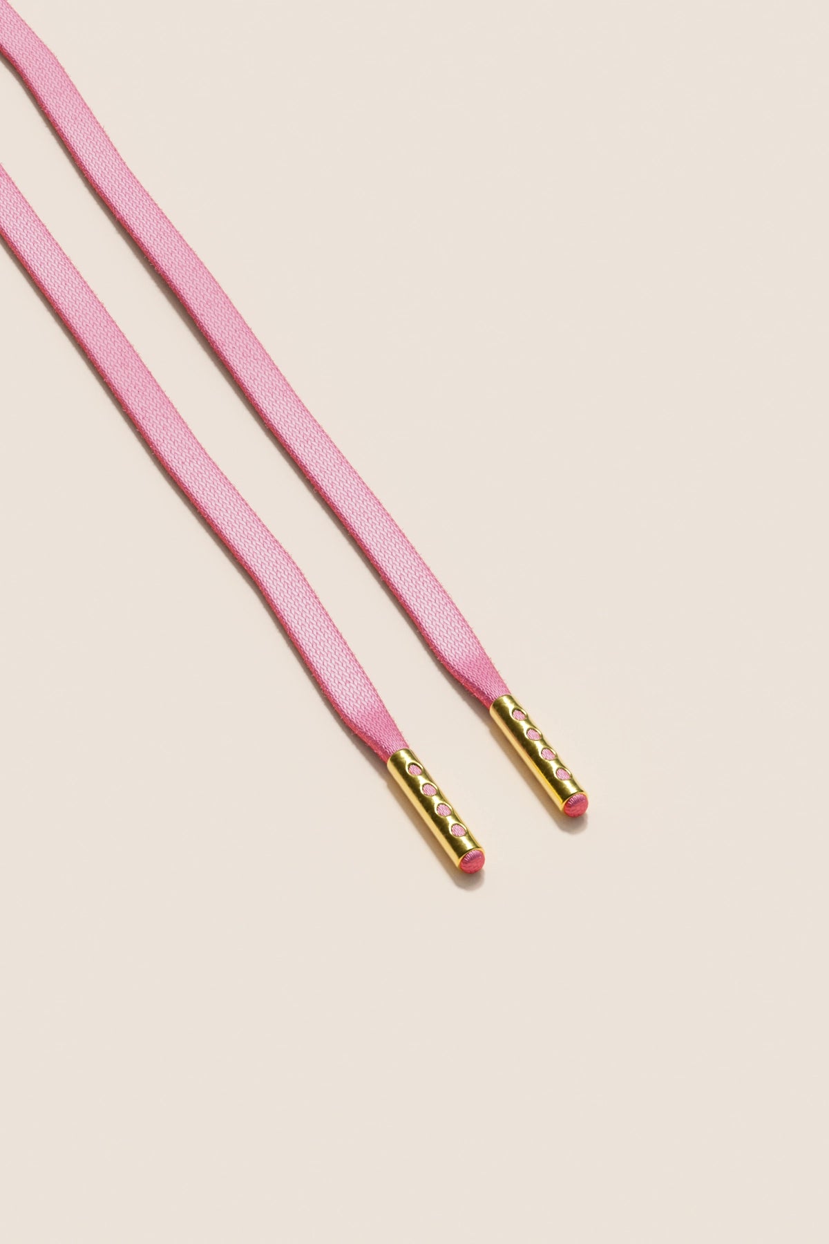 Senkels Flamingo ピンク 3mm フラットワックス靴ひも with Gold Aglets