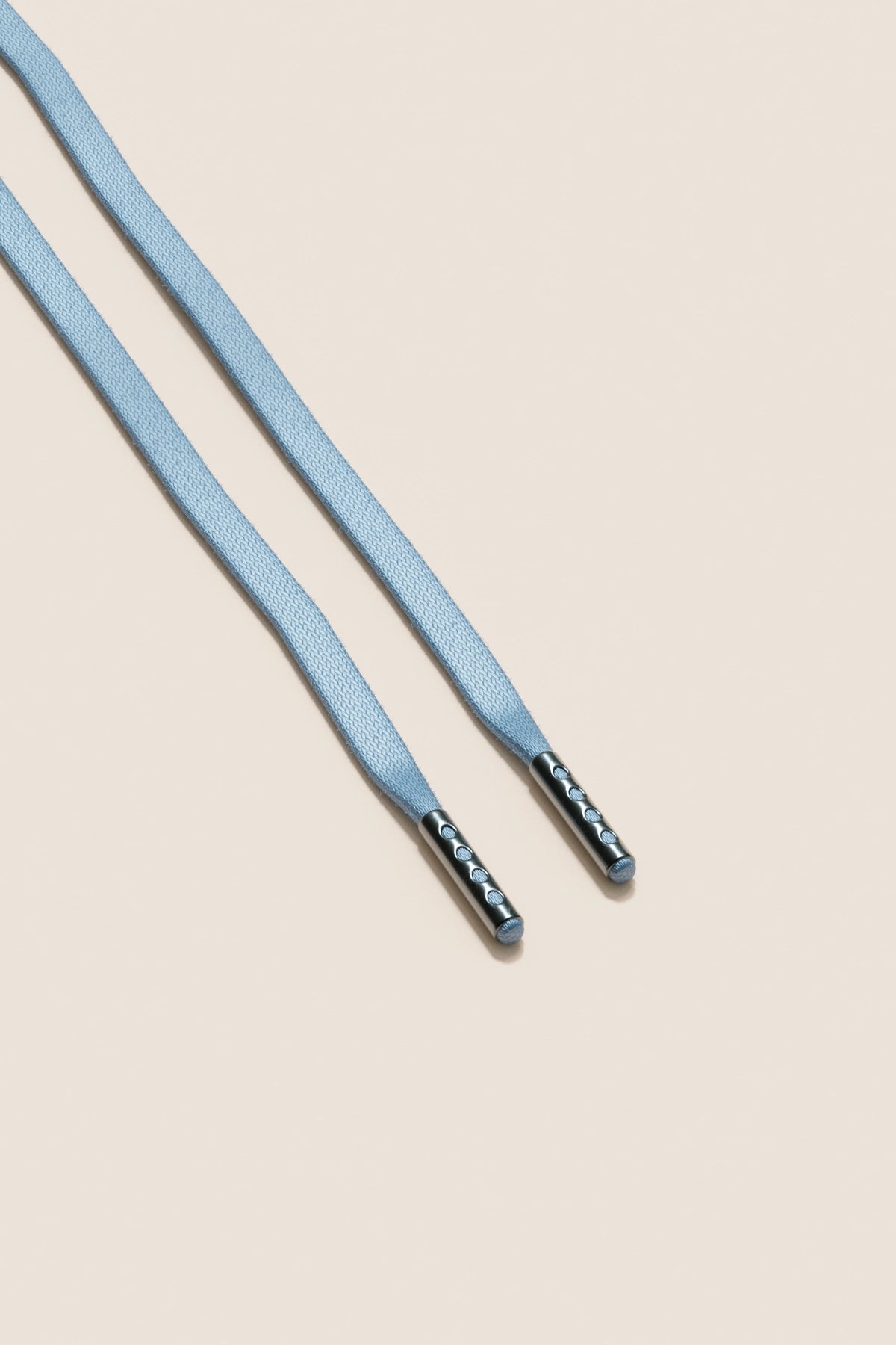 Senkels ライトブルー 3mm フラットワックス靴ひも with ブラック Nickel Aglets