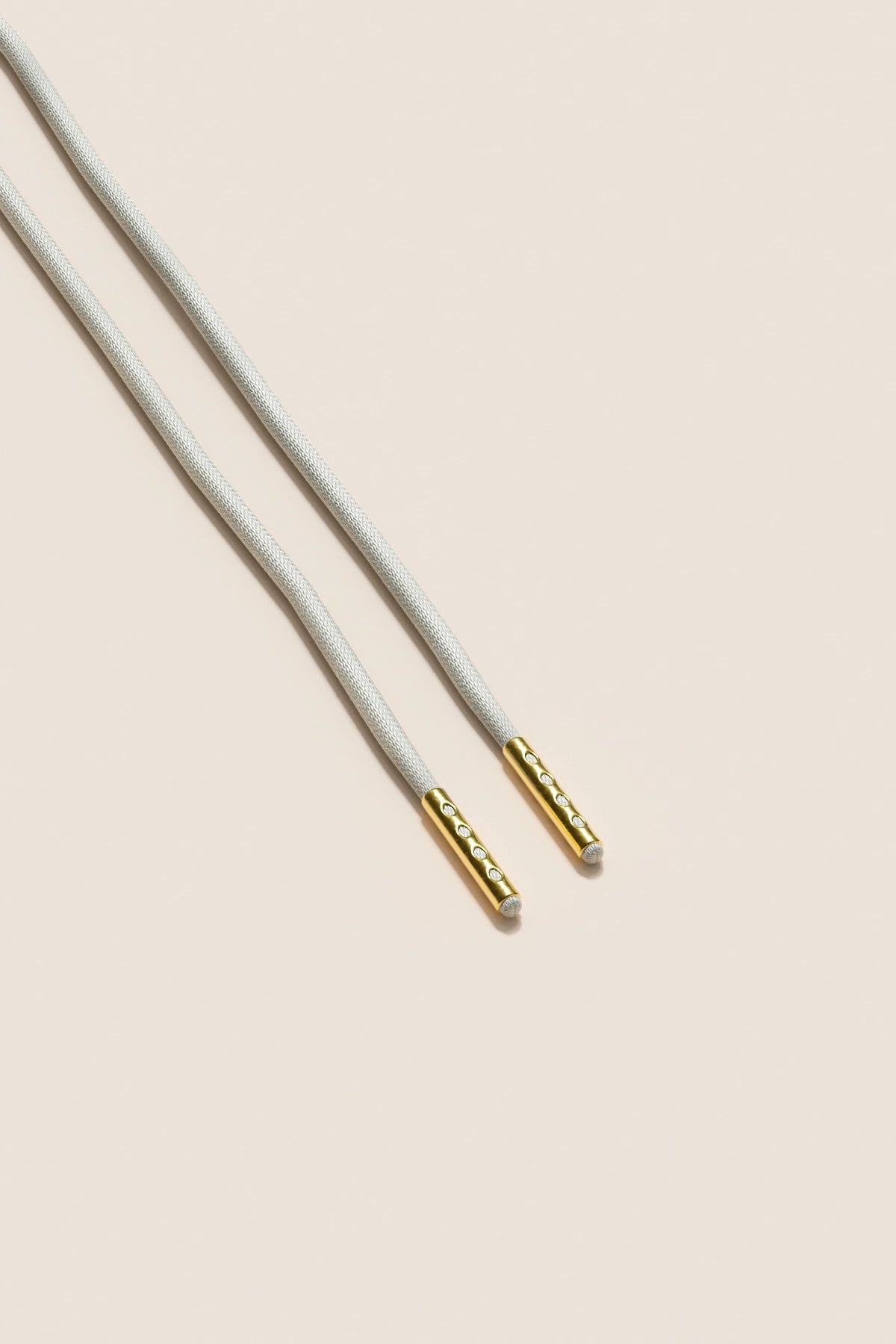 Senkels ライトグレー 2.5mm ラウンドワックス靴ひも with Gold Aglets