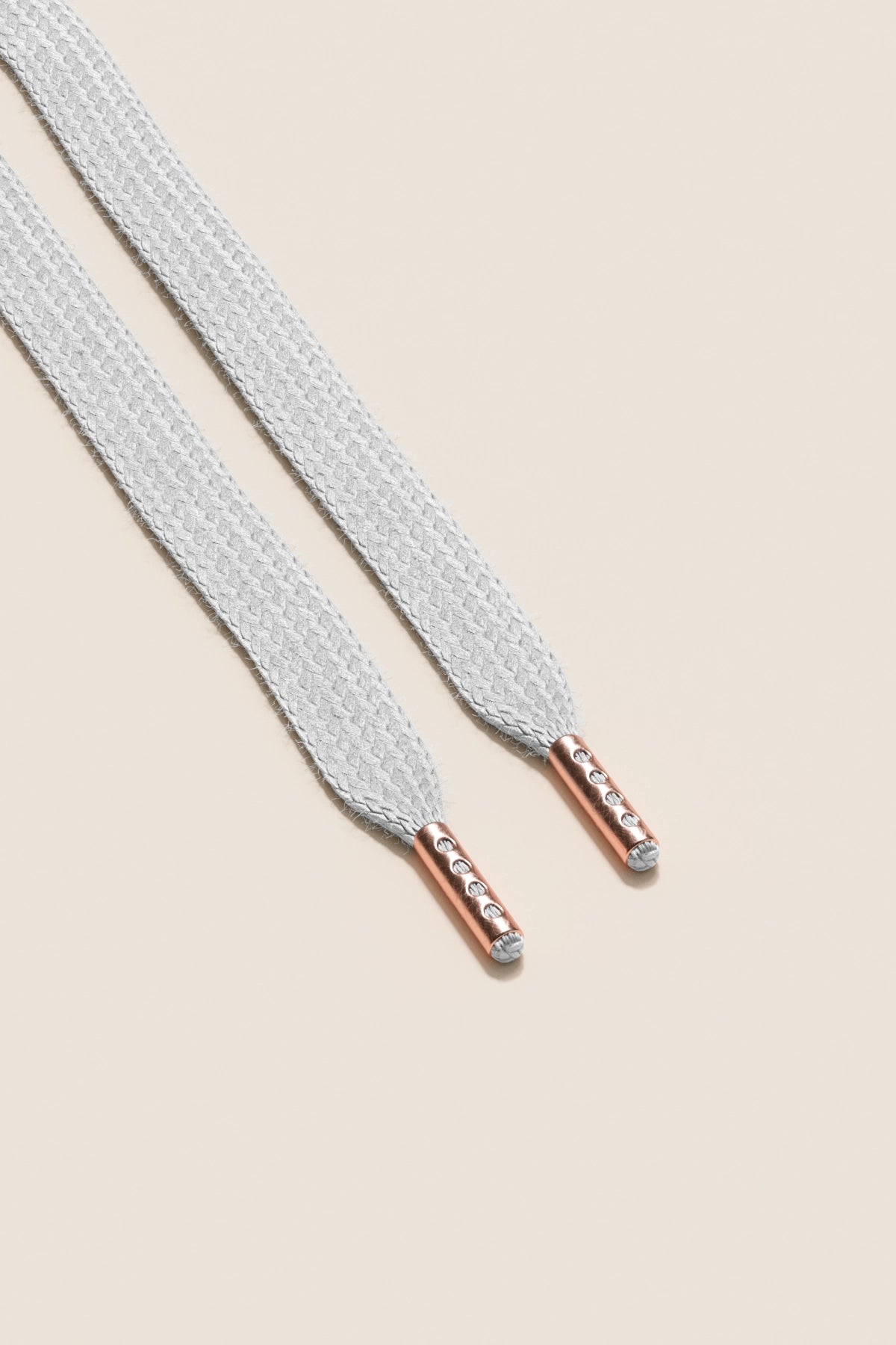 Senkels ライトグレー スニーカー靴ひも with Rose Gold Aglets